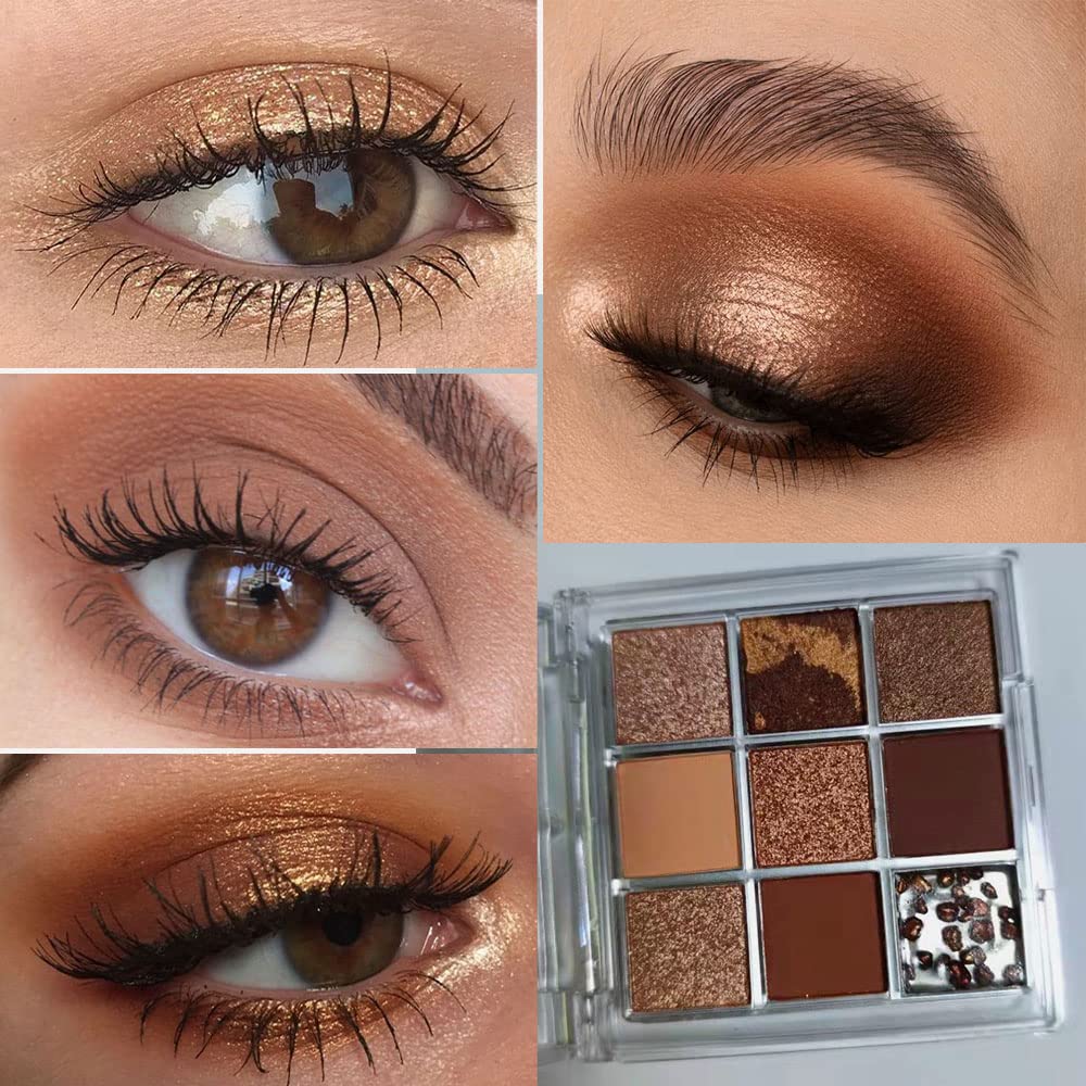 Amy'S Diary Dark Brown Eyeshadow Palette, Copper Eyeshadow Glitter Brown Matte Shimmer Makeup Eyeshadow Pallet,Hazel Eyes Eyesha