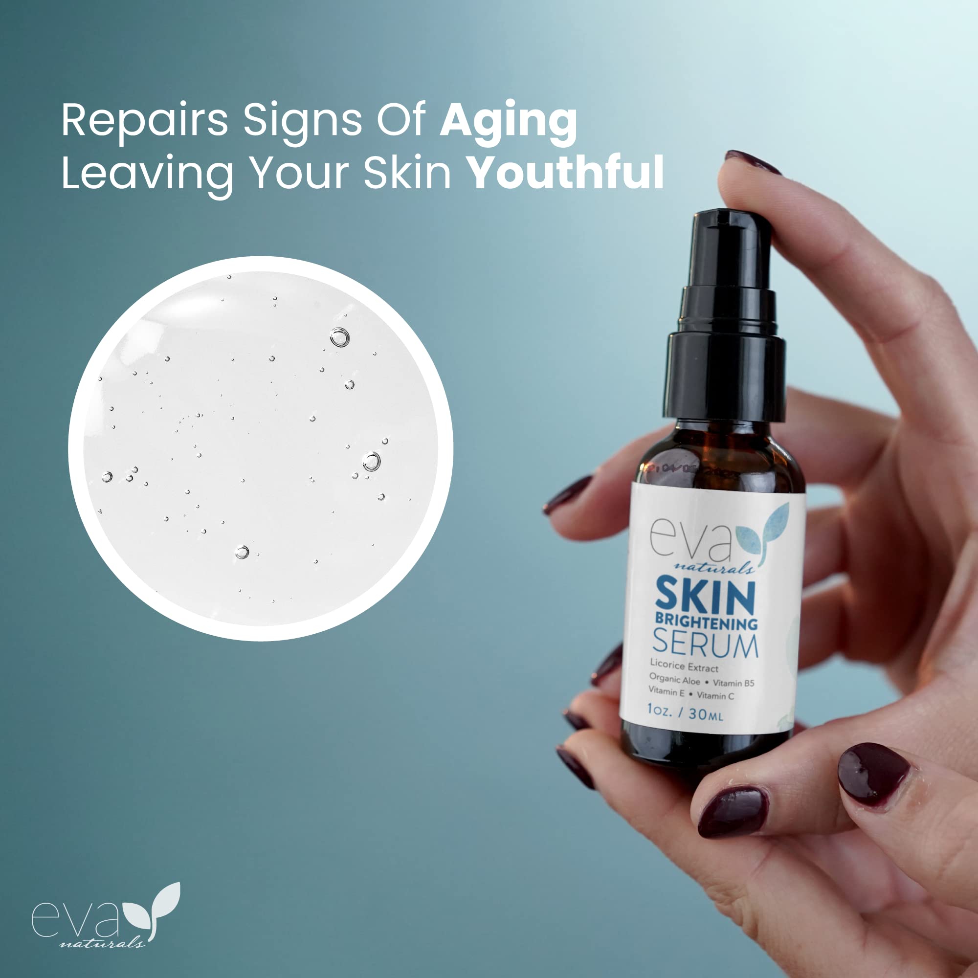 Licorice Extract Skin Brightening Serum By Eva Naturals - Face Serum For An Even Complexion - With Peptides, Coq10 And Vitamin E