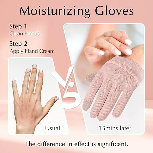 Evridwear Moisturizing gloves for Sleeping, cotton gloves with Touchscreen Fingers for Dry Hands, Eczema gloves Overnight UV Pro