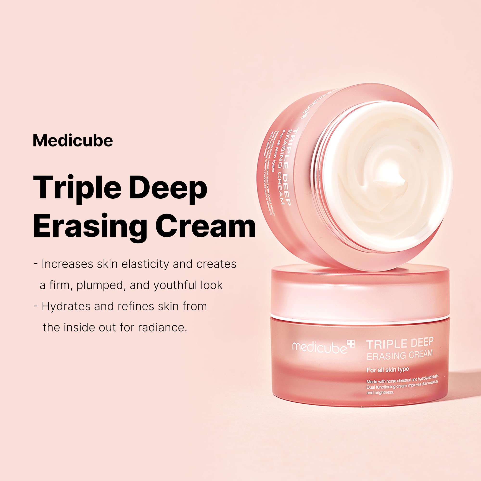 Medicube Triple Collagen Cream - Hydrating & Firming Moisturizer With Hyaluronic Acid, Premium Elastin, Shea Butter - Wrinkle Ca