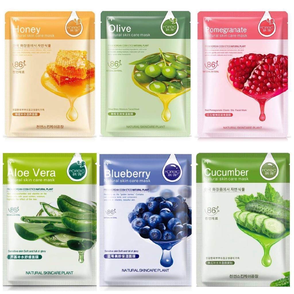 Rorec Hana Pack Of 6 Face Sheet Serum Mask For Vitamins And Instant Glow (180G)