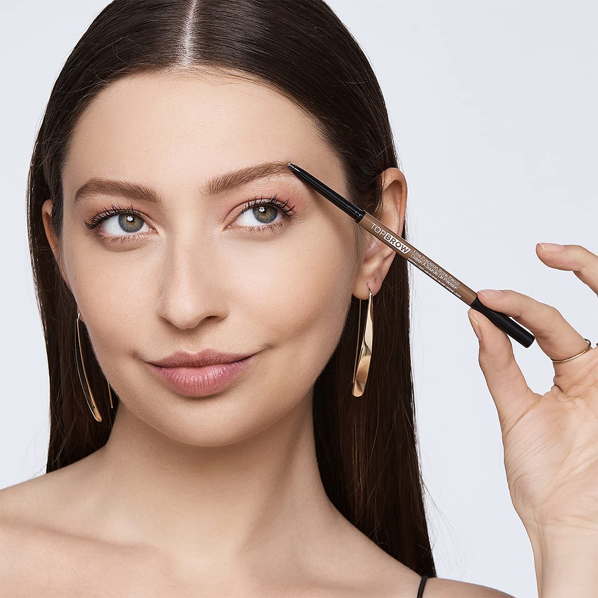 Kiss New York Professional Brow Pencil with Spoolie Brush, Ultra-Fine Precision Point Eyebrow Pencil, Dual-Sided Precise, Slim D