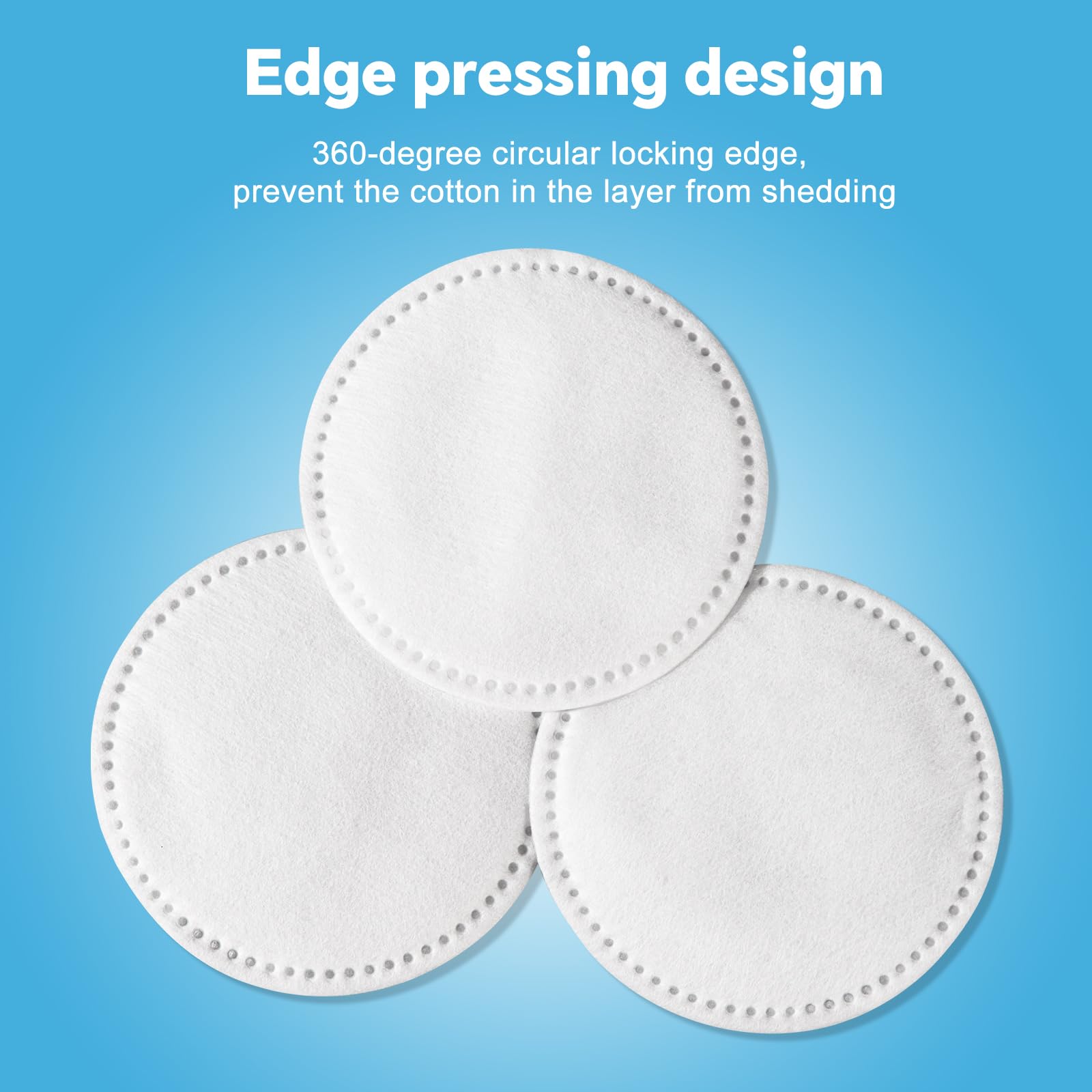 Cottonessence Cotton Rounds for Facial Cleansing and Nail Polish Removing, 100% Pure Cotton Pad Hypoallergenic Makeup Remover Pa