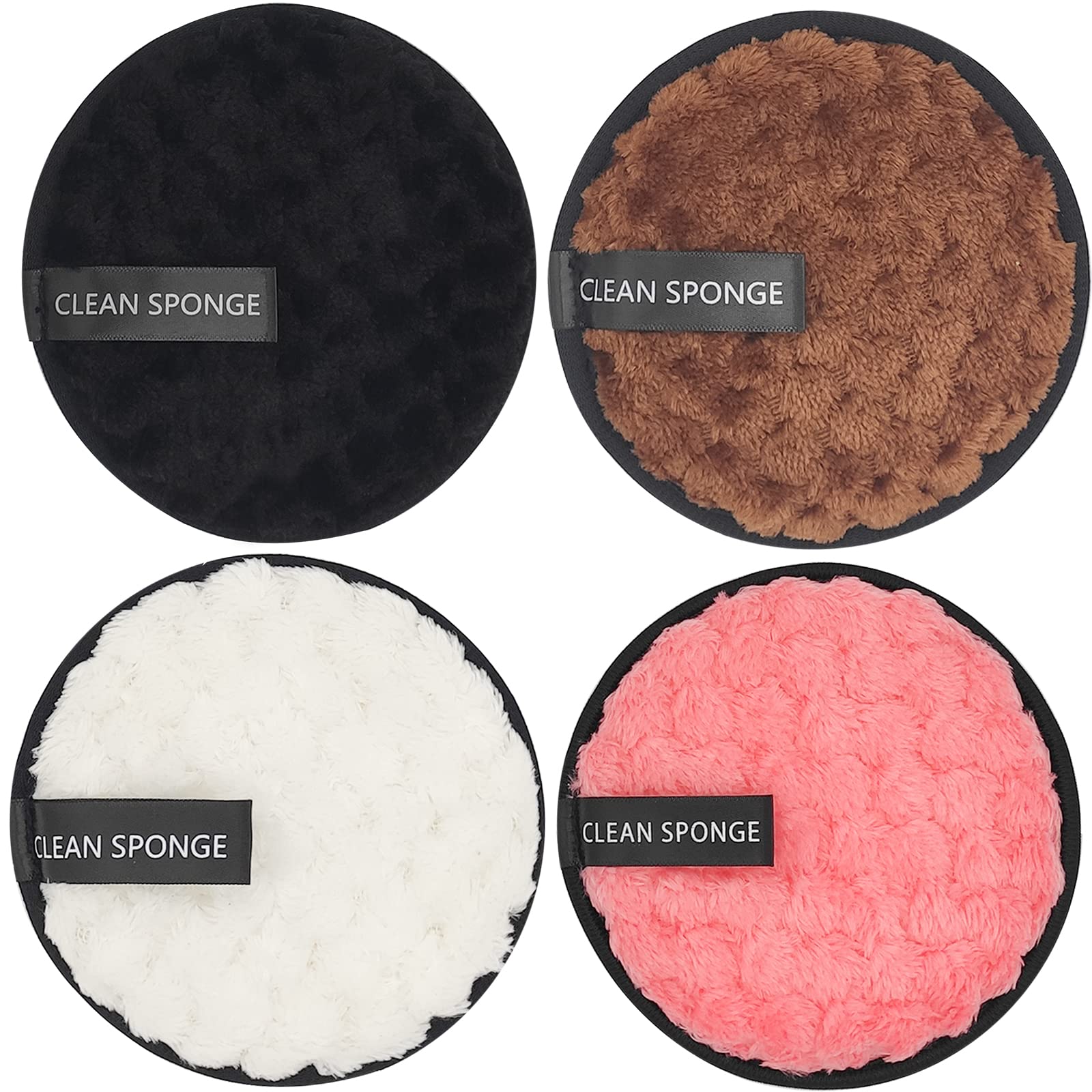 Yimingbuty Reusable Soft Makeup Remover Pads For All Skin  4 Pack Microfiber Face Rounds Wipes Heavy Mascara Eye Shadow Facial 