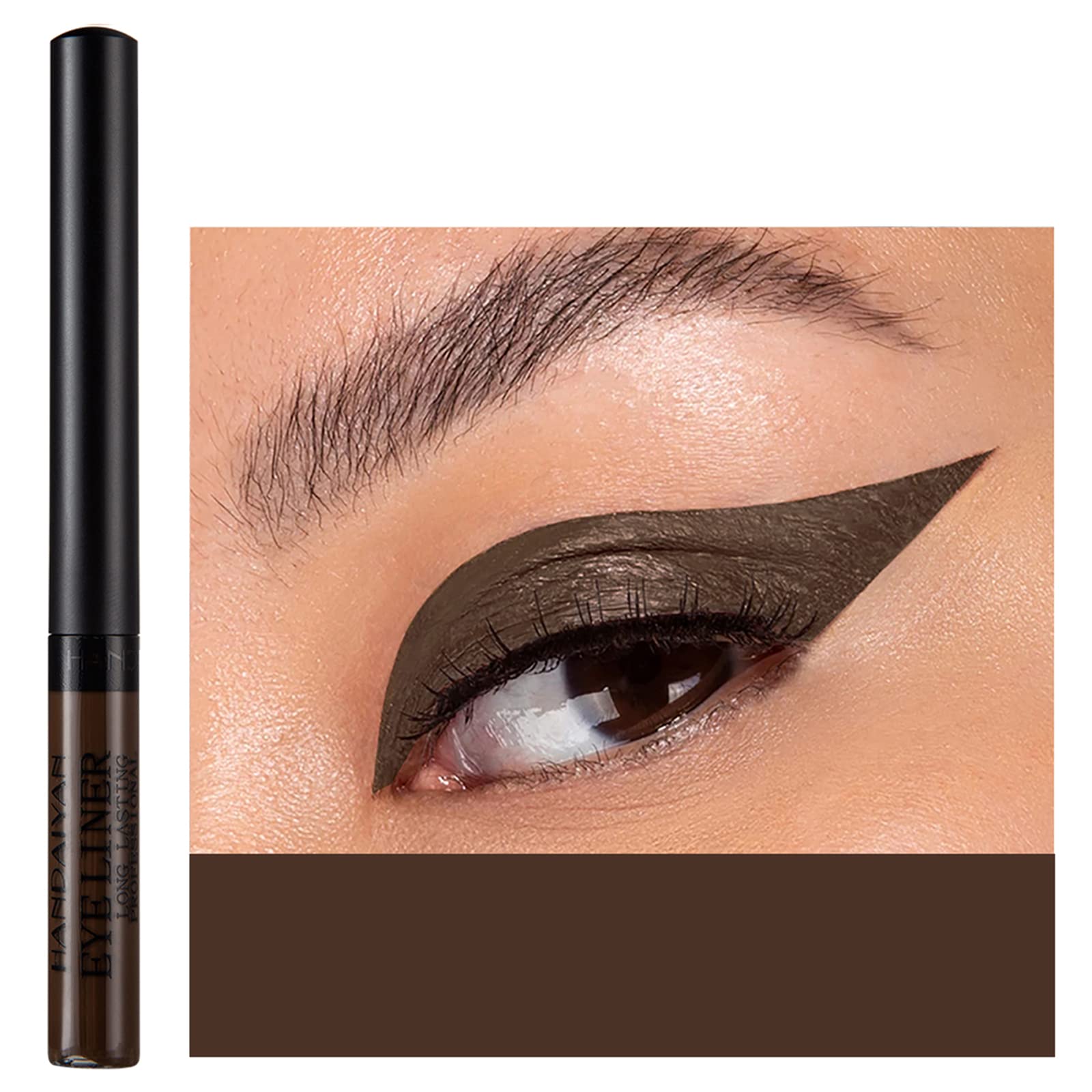 Liquid Eyeliner, Matte Colored Eyeliners, Dark-Grey Eyeliner, White Black Red Brown Green Purple Waterproof High-Pigmented Color
