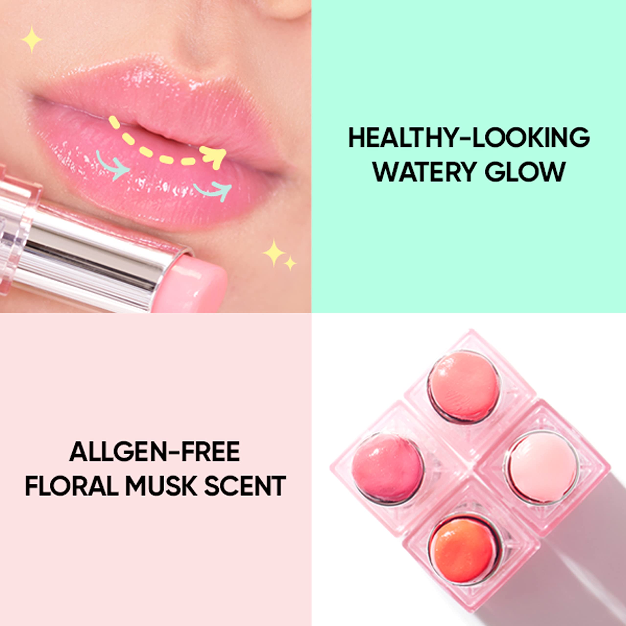 Amuse DEW BALM with Rich Moisture and Hydration Vegan Makeup Buildable Sheer color Tint (01 BALLERINA)