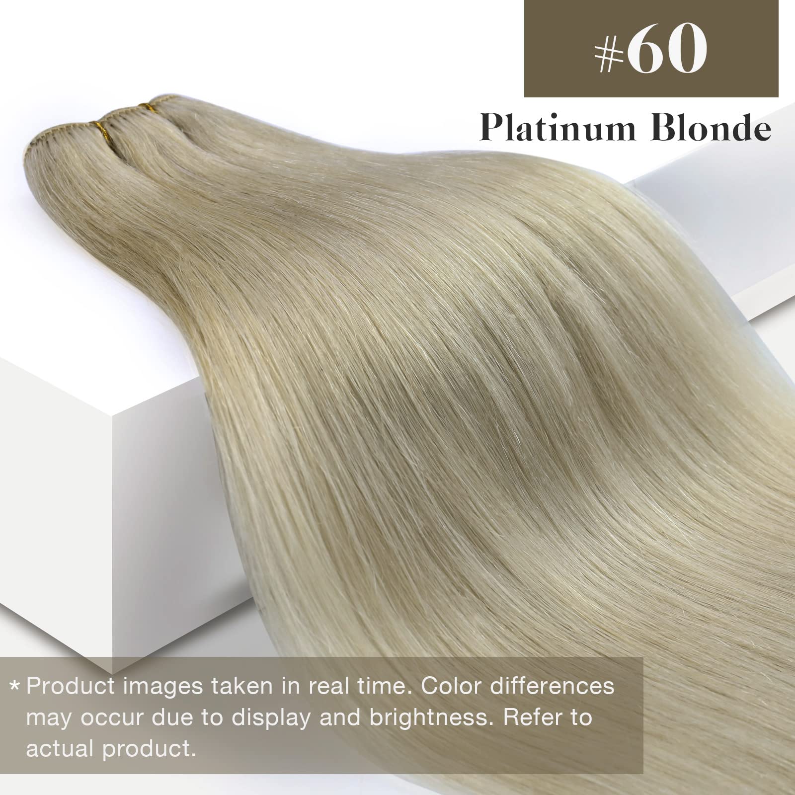 Sunny Blonde Human Hair Weft Extensions Platinum Blonde Sew In Hair Extensions Real Human Hair 22inch 100G Weft Hair Extensions