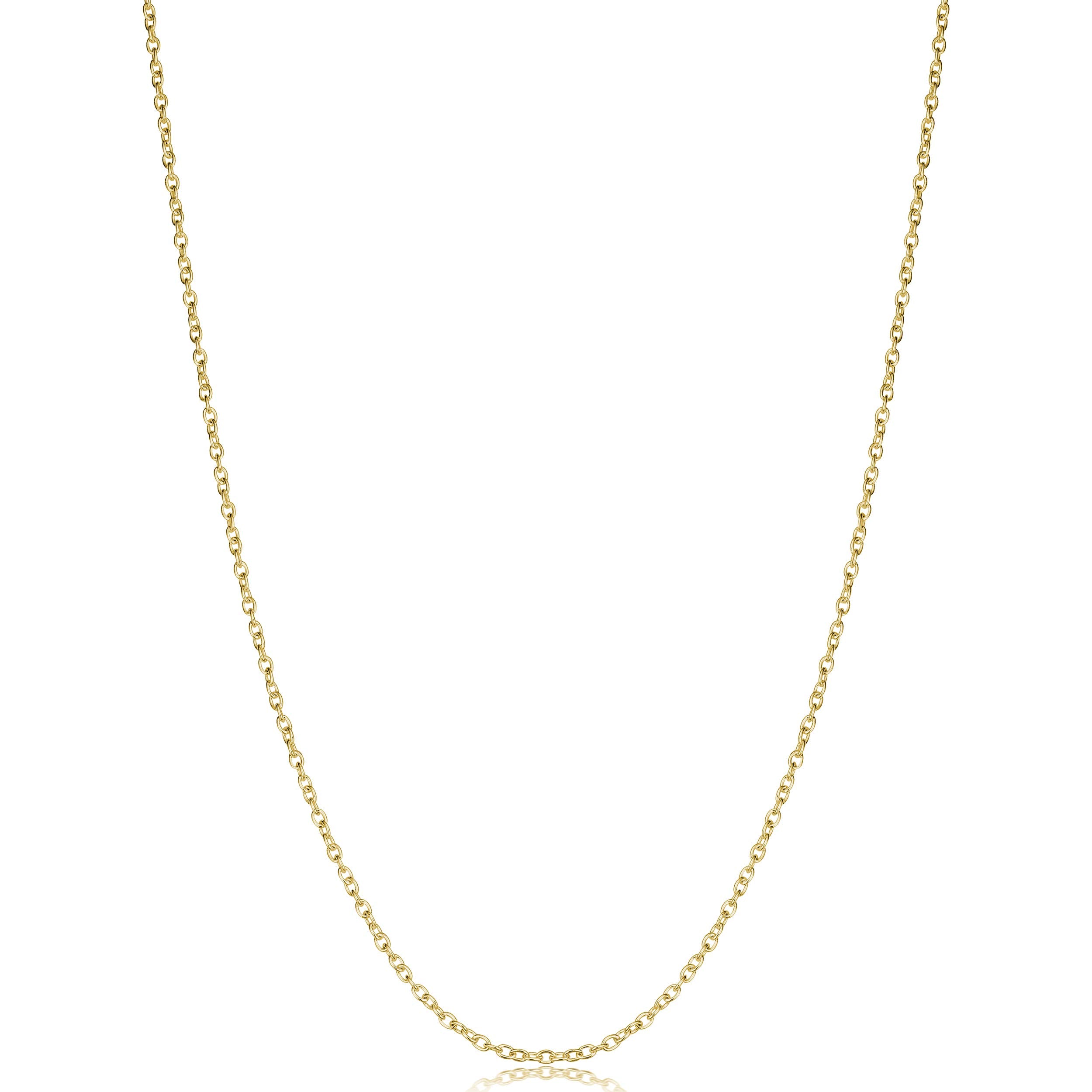 Kooljewelry Yellow Gold Over Sterling Silver Round Cable Chain Necklace (1.2 mm, 24 inch)