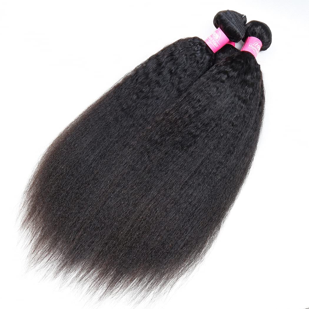 Odir Kinky Straight Human Hair Bundles 18 20 22 24 Inch Unprocessed 9A Brazilian Yaki Straight Virgin Hair 4 Bundles Remy Hair E
