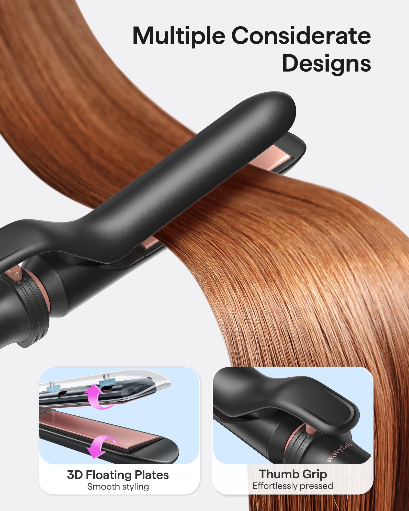 Wavytalk 5 In 1 Curling Iron, Curling Iron Set With Thermal Brush And 4 Interchangeable Ceramic Curling Wand(0.5   -1.25   ),Ins
