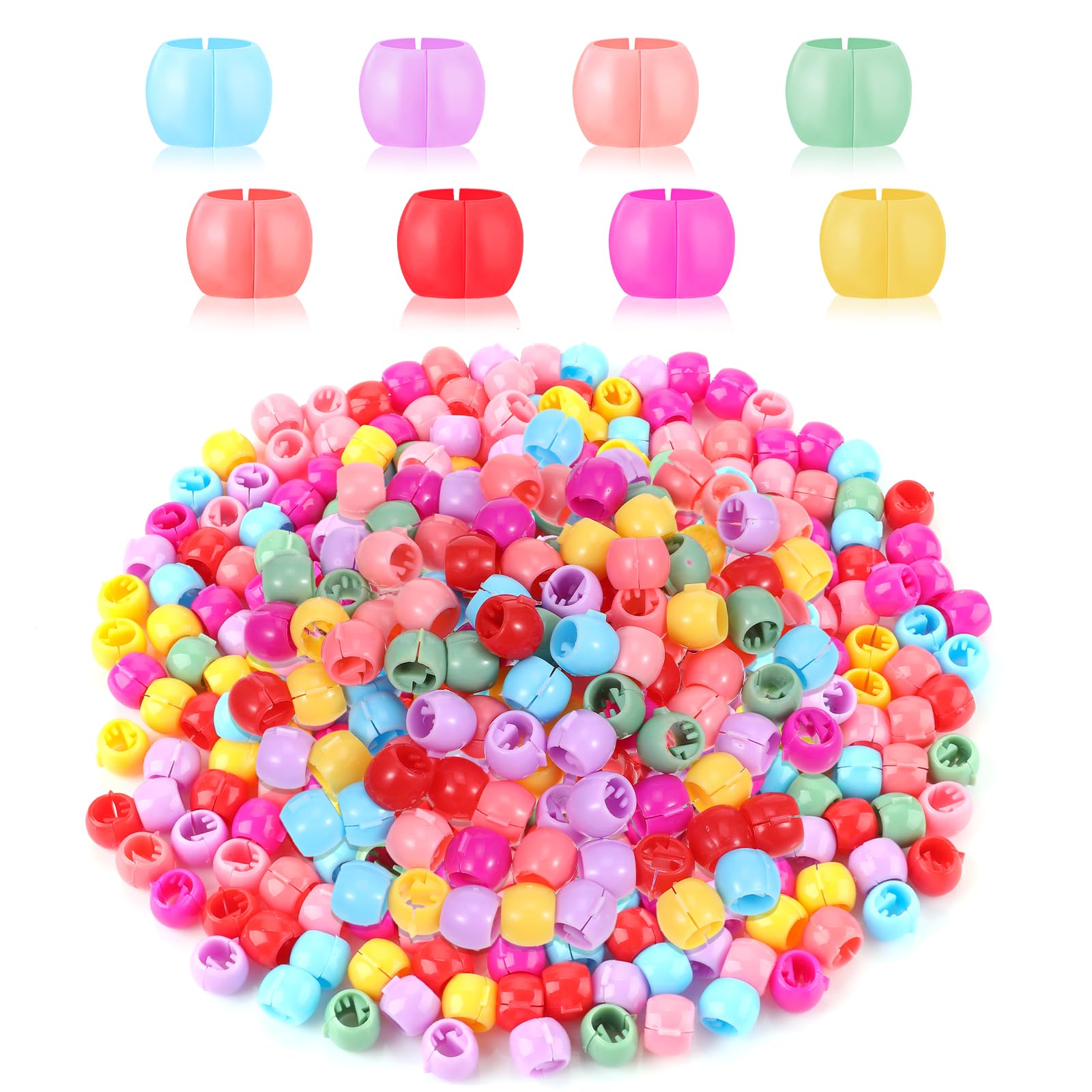300 Pcs Hair Beads for Kids Girls, Rainbow Tiny Hair Clips for Braids