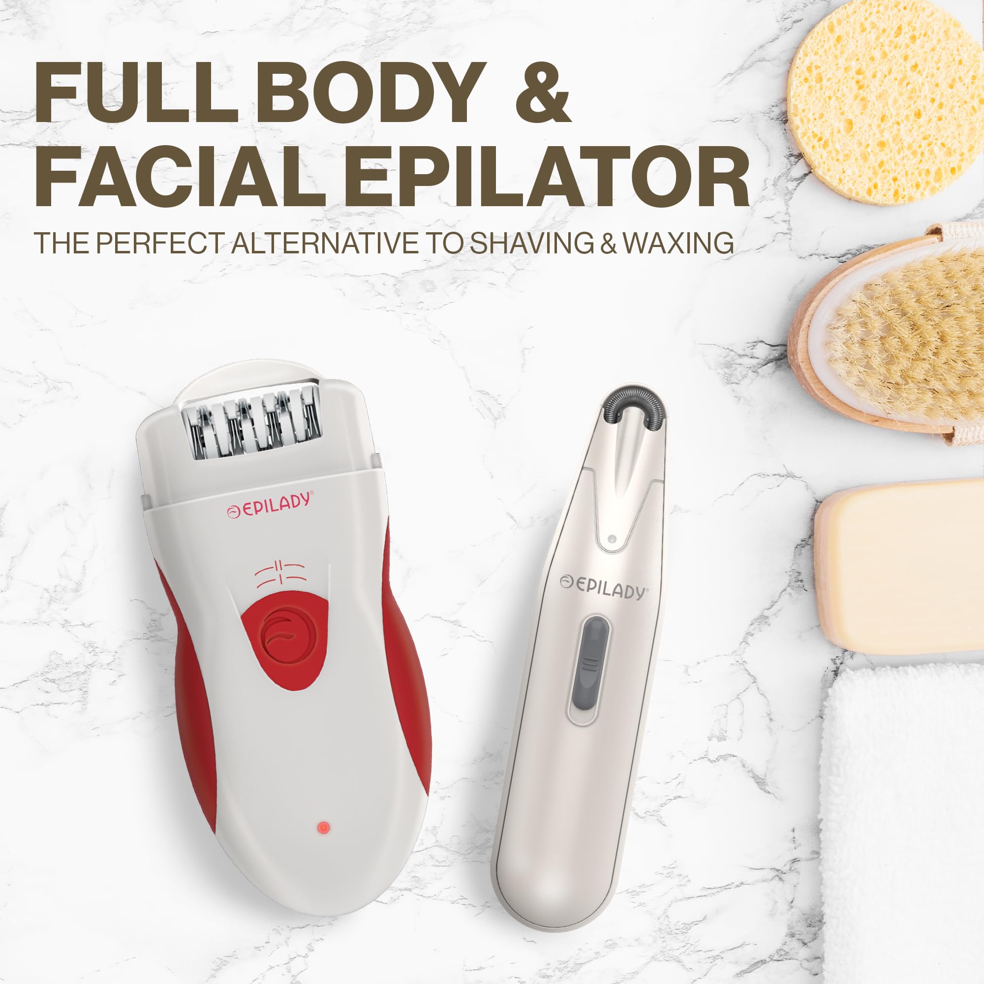 Epilady Epilator Bundle | Full Body Epilator + Facial Epilator Combo: Legend 2 Series | Womens Epilator, Epilady Legend 4 Full-B