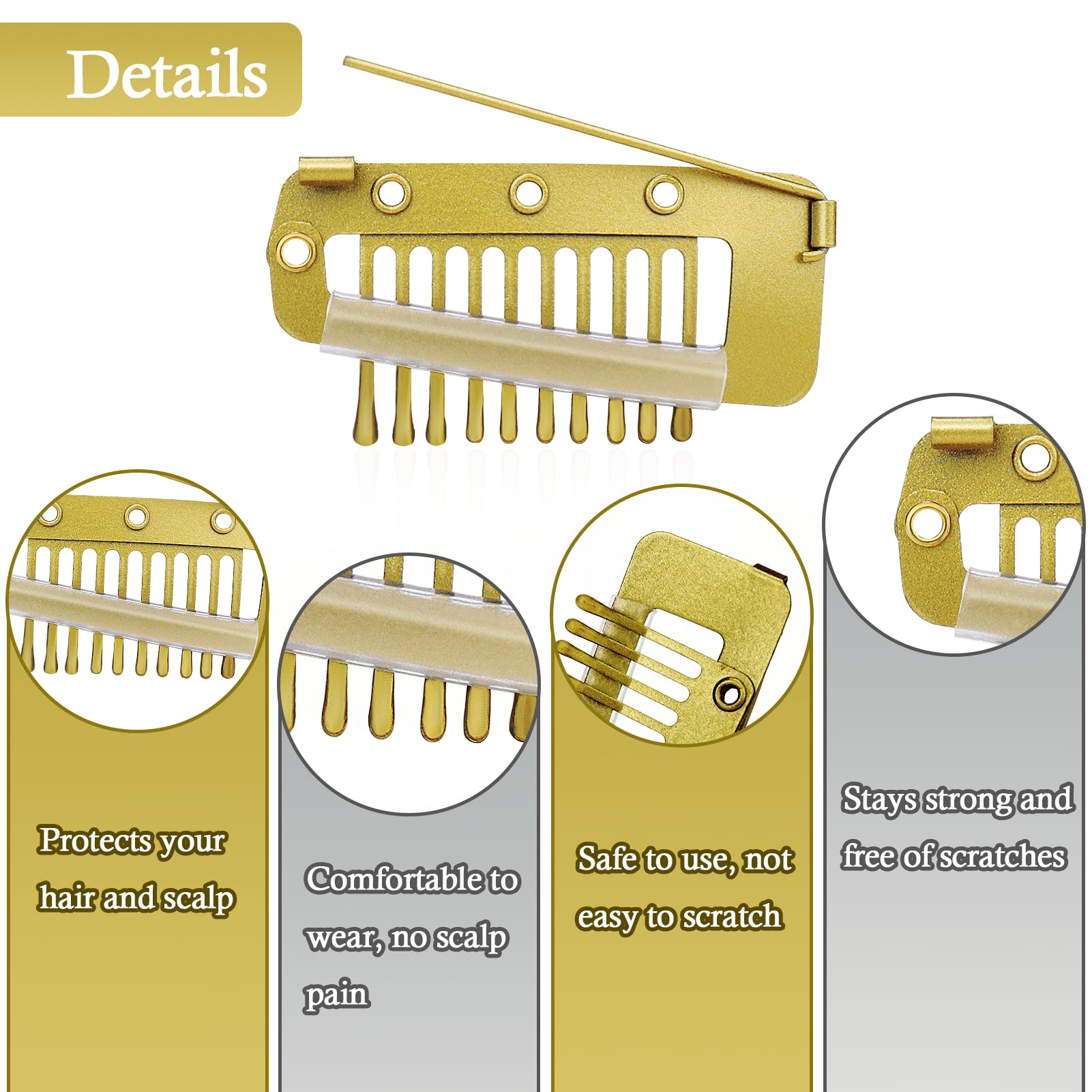 Vodolo Chunni Clips With Safety Pins,8 Pcs Strong Chunni Grip Dupatta Setting Clips Indian For Woman (Gold)