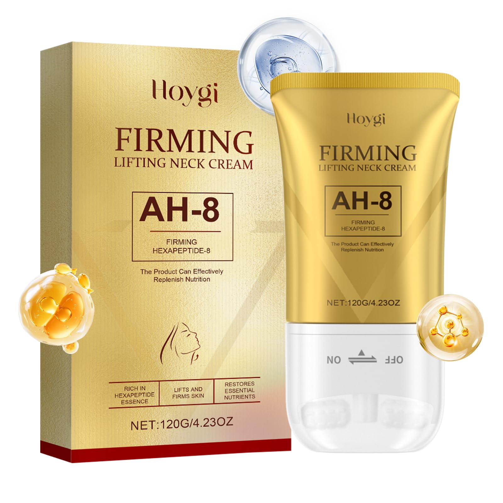 HOYGI Firming Neck Cream for Crepey Skin Body Care Comfort with Roller, Tightening and Moisturizing Lotions Skin Care for All Sk