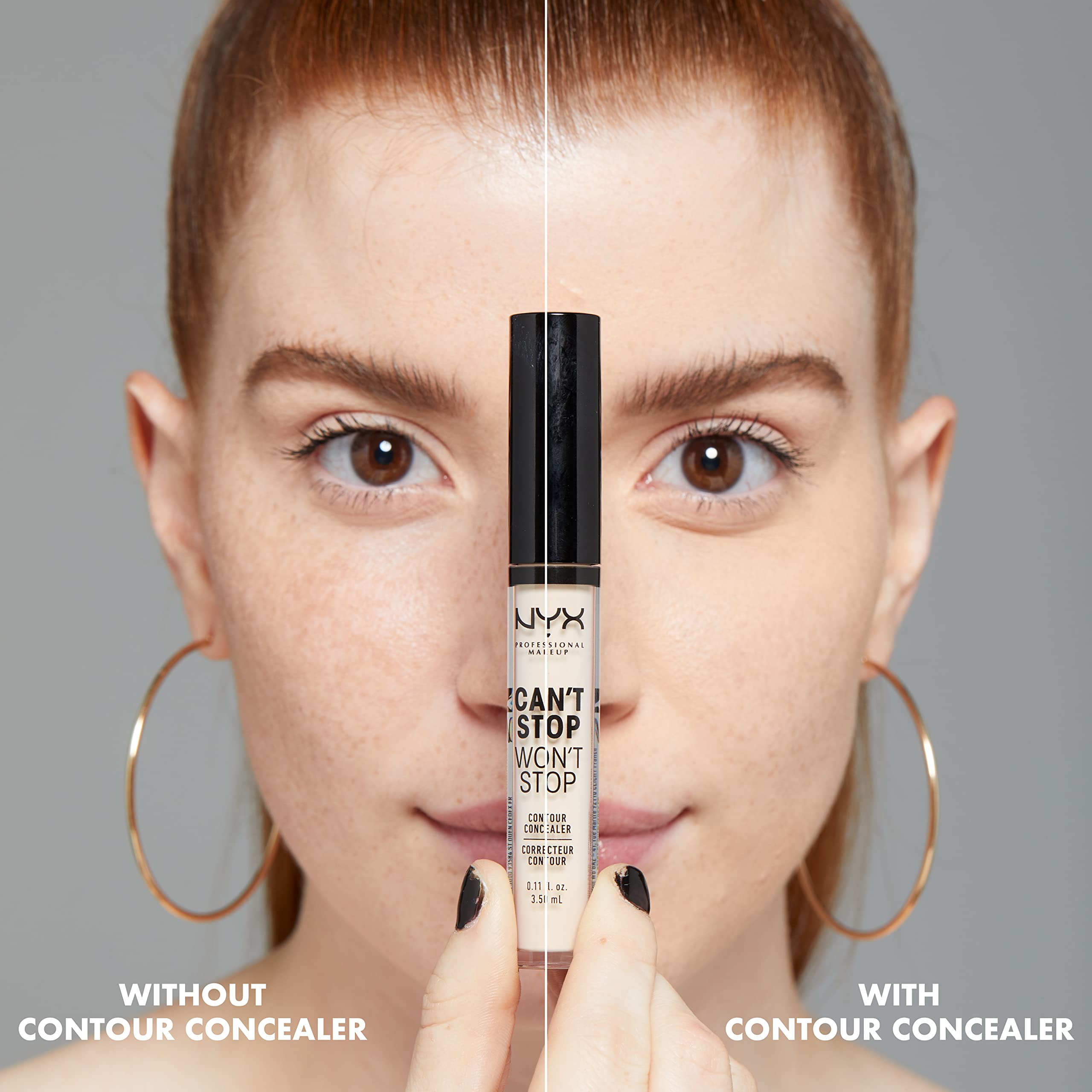 Nyx Professional Makeup Cant Stop Wont Stop Contour Concealer, 24H Full Coverage Matte Finish - Fair