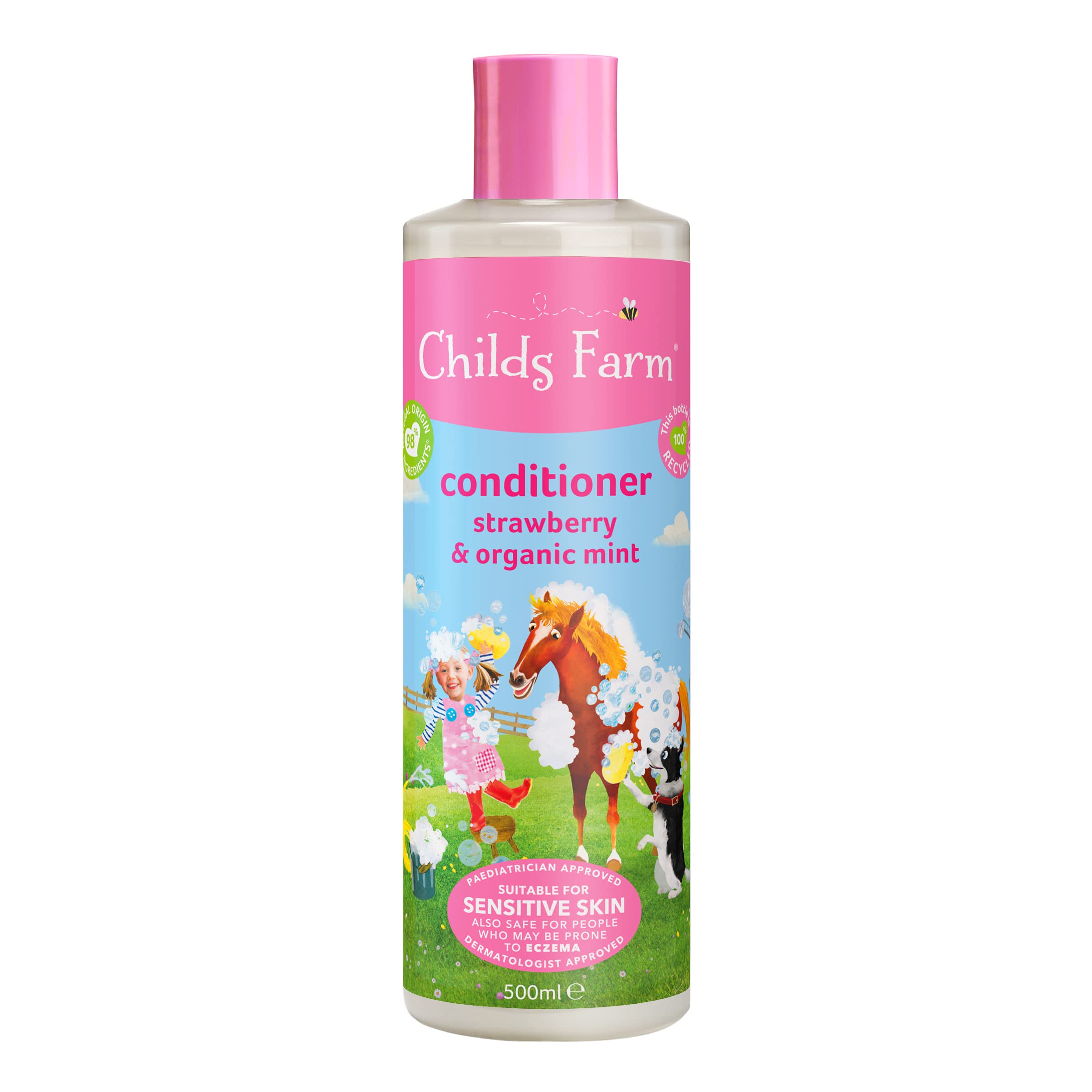 childs Farm, Kids Hair conditioner for Dry, Sensitive Skin & Scalp, Strawberry & Organic Mint, conditions & Nourishes, Vegan, cr