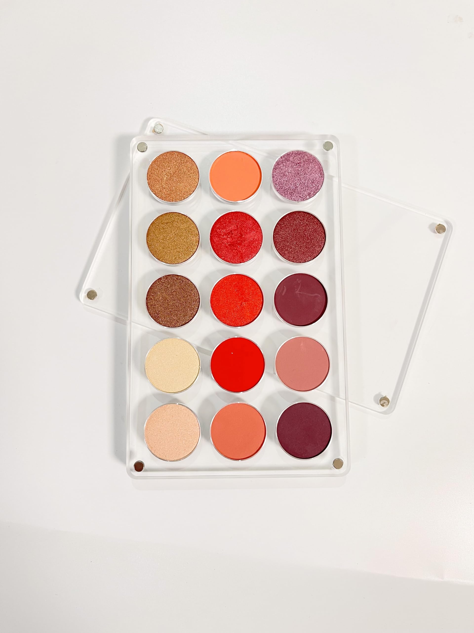 UDTIP Acrylic Magnetic Eyeshadow Palette - 26mm, 15 Holes, All Transparent, Elegant Design
