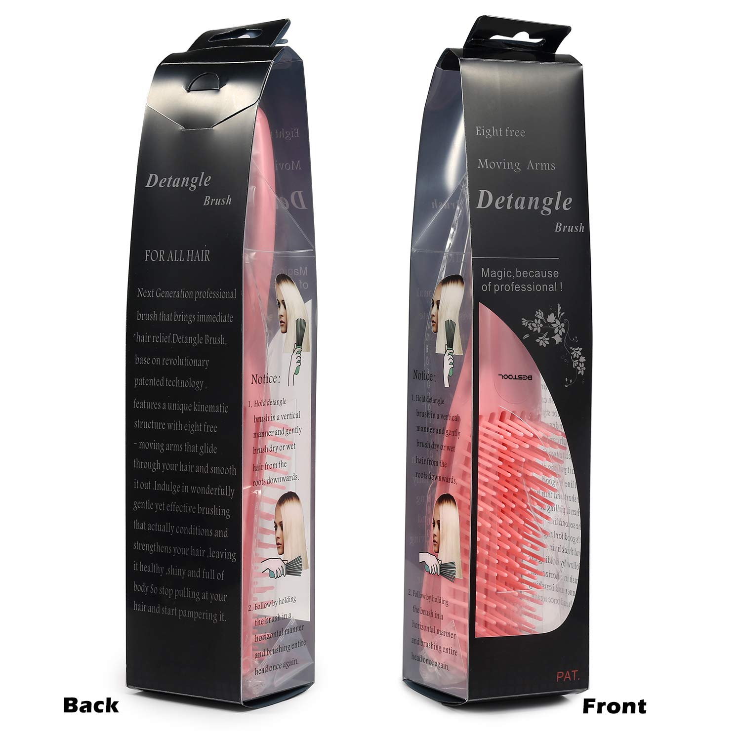BESTOOL Hair Brush, Detangling Brush for Natural Black Hair, Detangling Brush for Curly Hair Afro 3/4abc, Ideal for Wet or Dry H