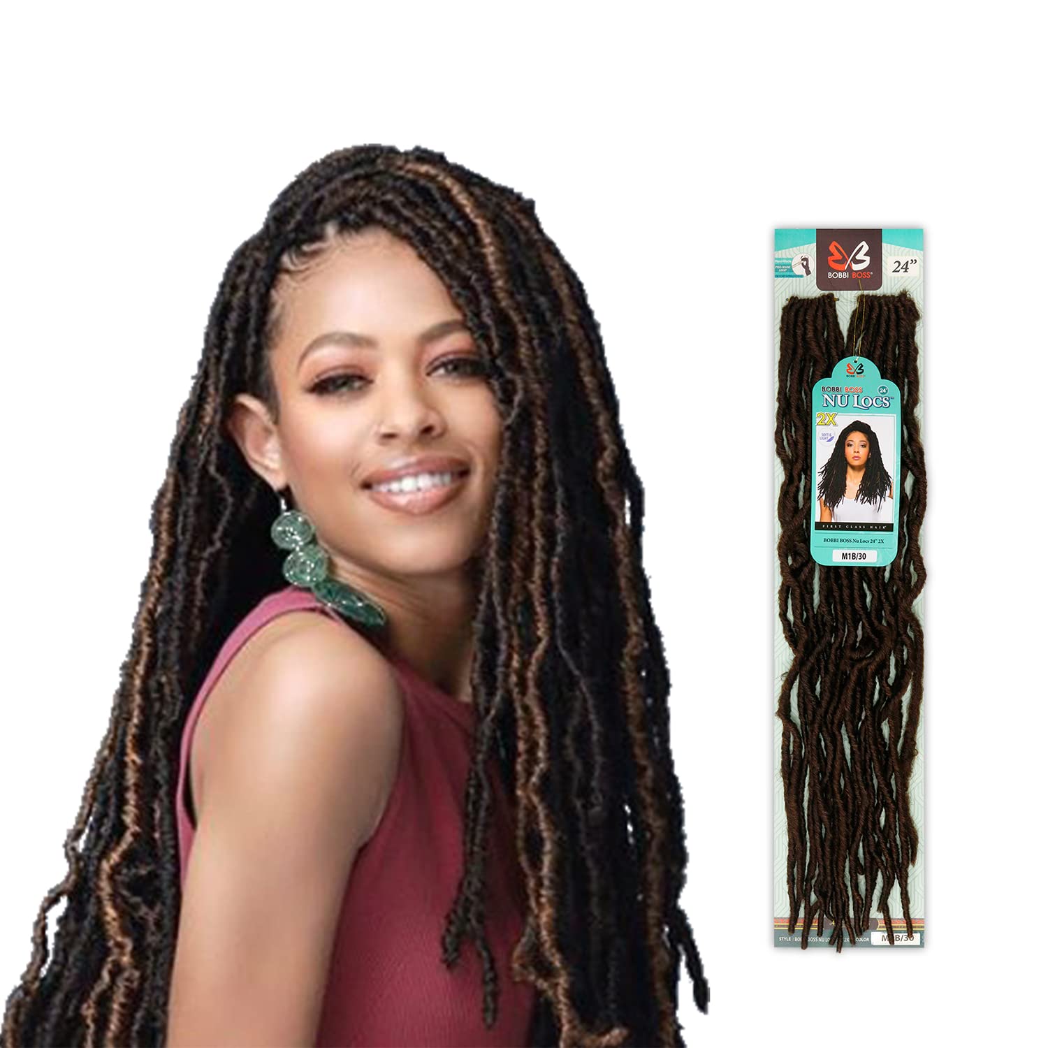 (6-Pack) Bobbi Boss Synthetic Hair Crochet Braids African Roots Braid Collection Nu Locs 24'' (2)