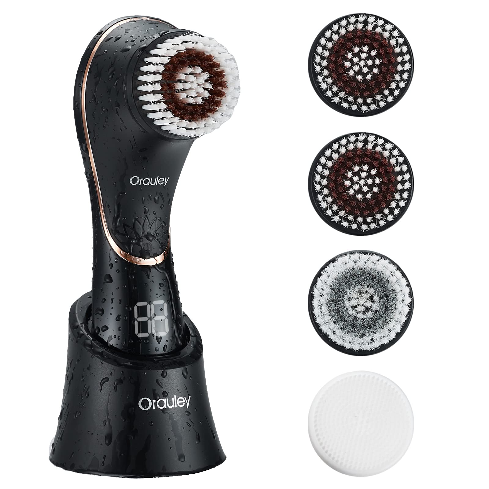 Facial Cleansing Brush, Electric Face Scrubber Rechargeable Exfoliator Ipx-7 Waterproof Rotating Cleanser For Exfoliating, Massa