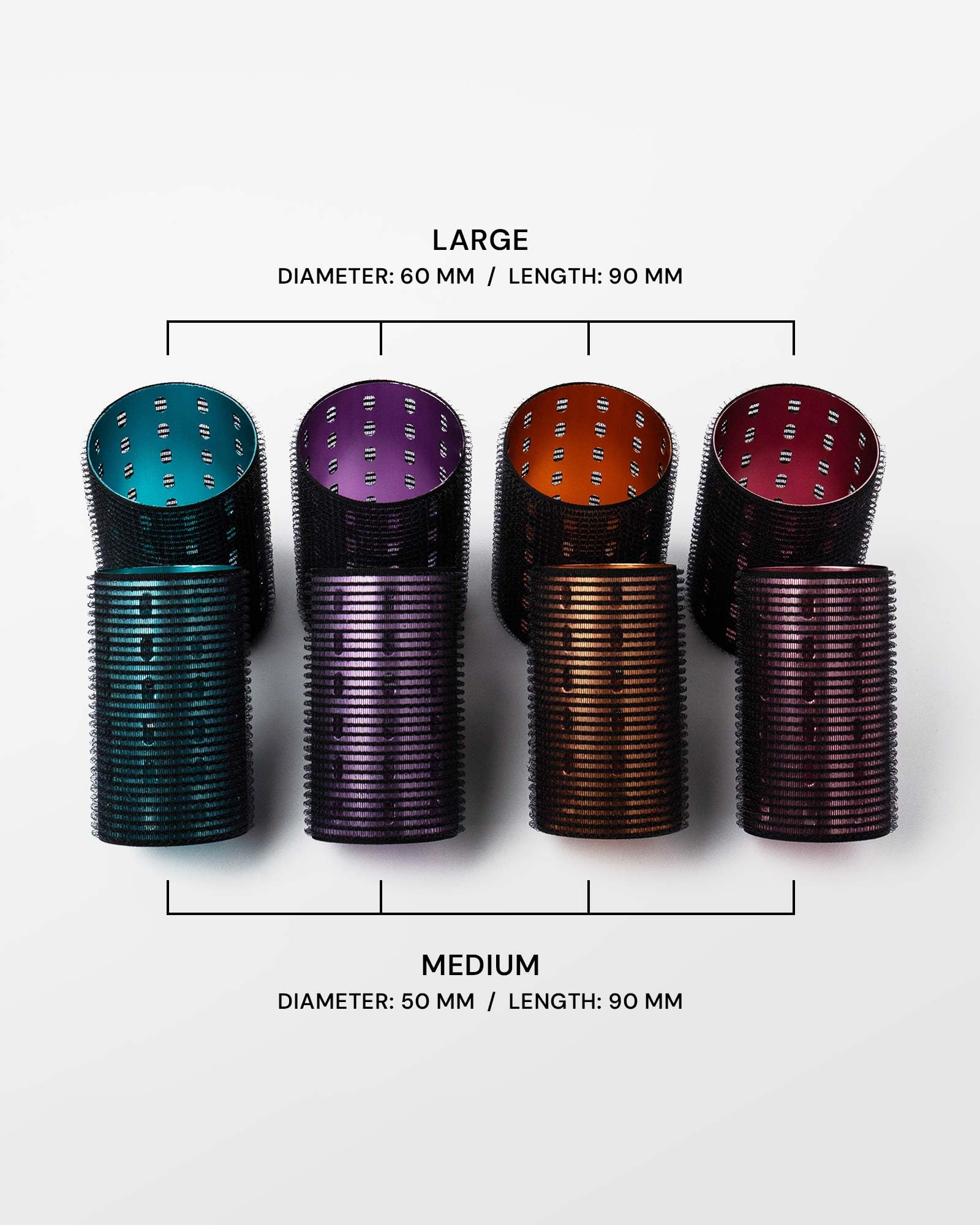 Dom Dom Metal Hair Rollers - Large Multicolor Styling Tools for Beautiful Curls and Waves