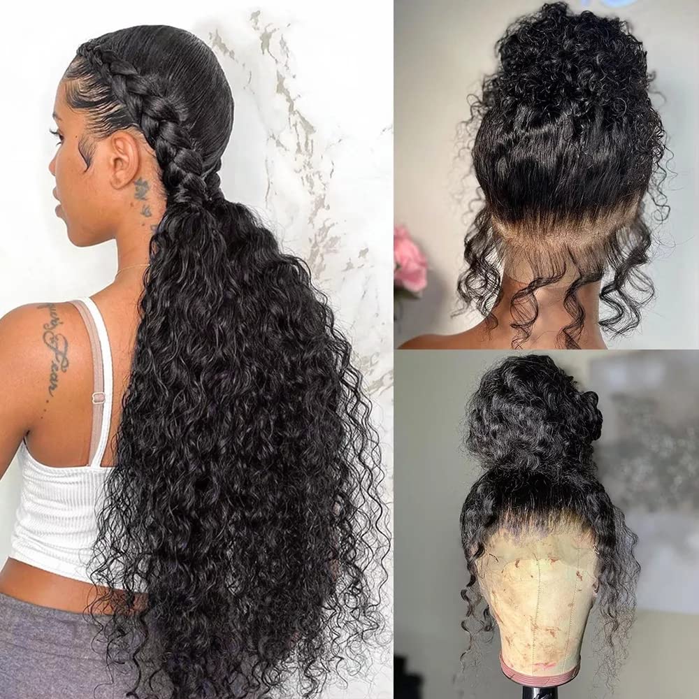 Huichu Water Wave Wig Human Hair 13X4 Hd Transparent Lace Front Wigs Human Hair Pre Plucked With Baby Hair For Women 180% Densit