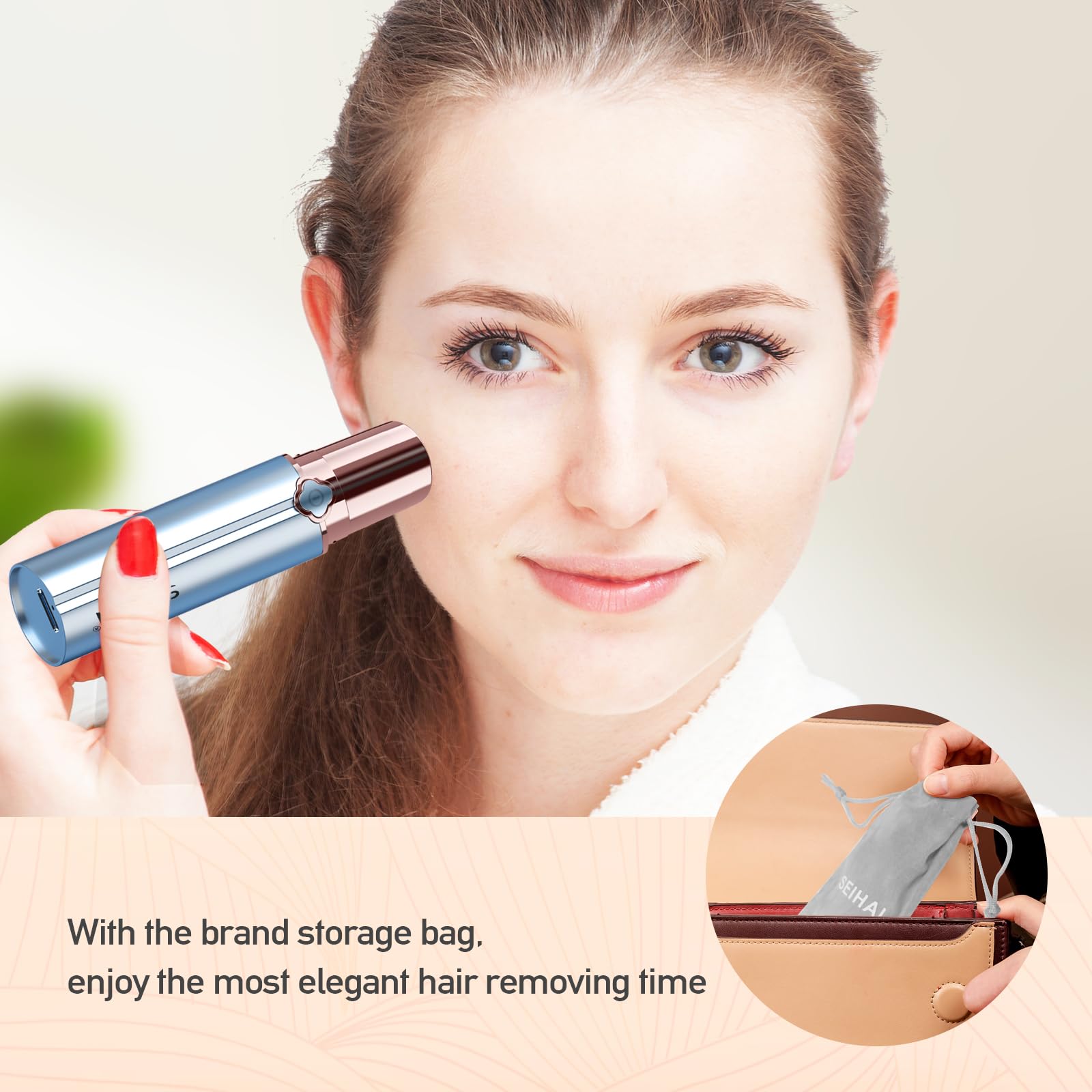 Hair Removal Device(2023), Facial Hair Removal for Women, Rechargeable Hair Remover for Women, Facial Hair Remover for Face, Upp