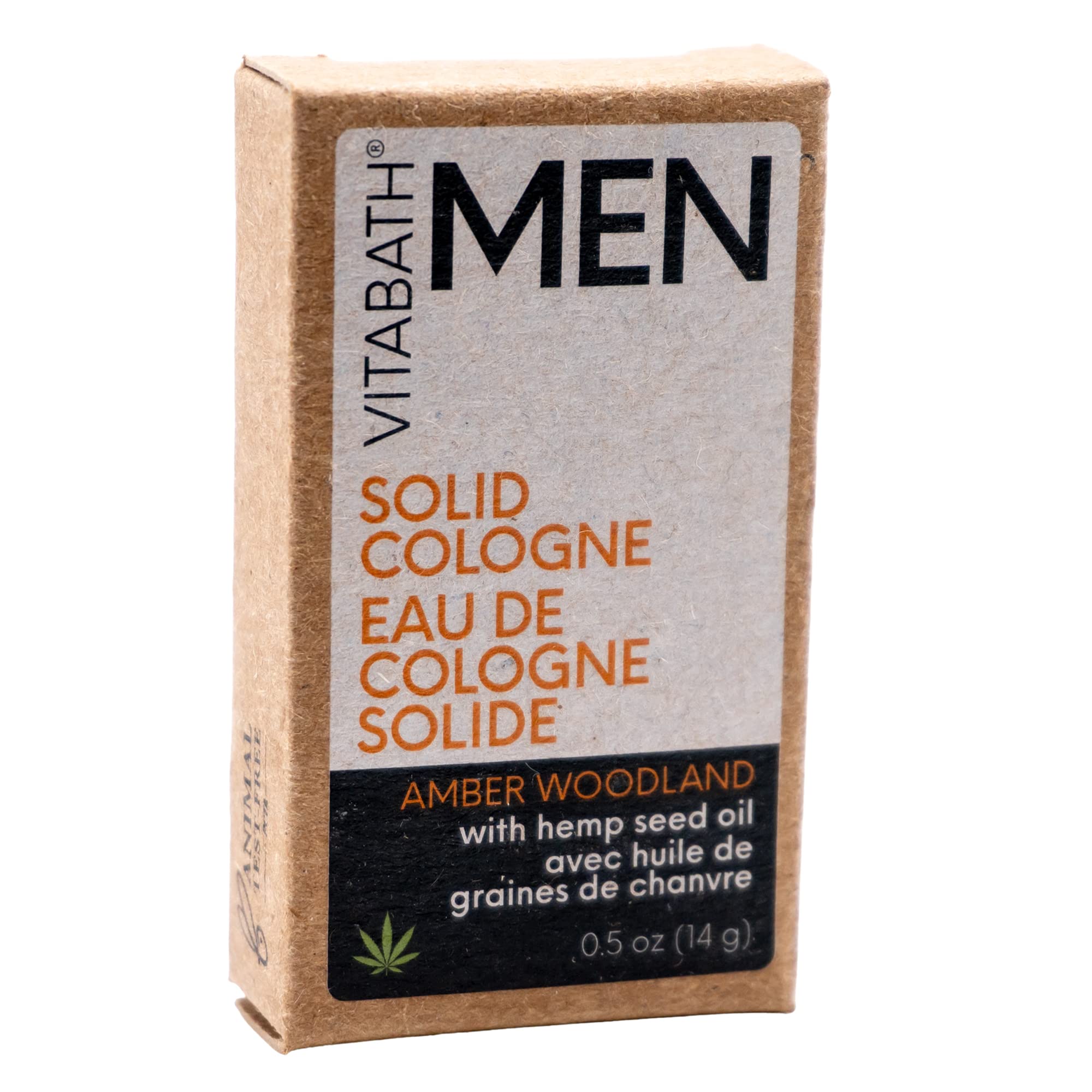 Vitabath Men's Solid Cologne Invigorating Crisp Cool Water & White Woods All Over Lasting Amber & Woodland Fragrance with Skin-L