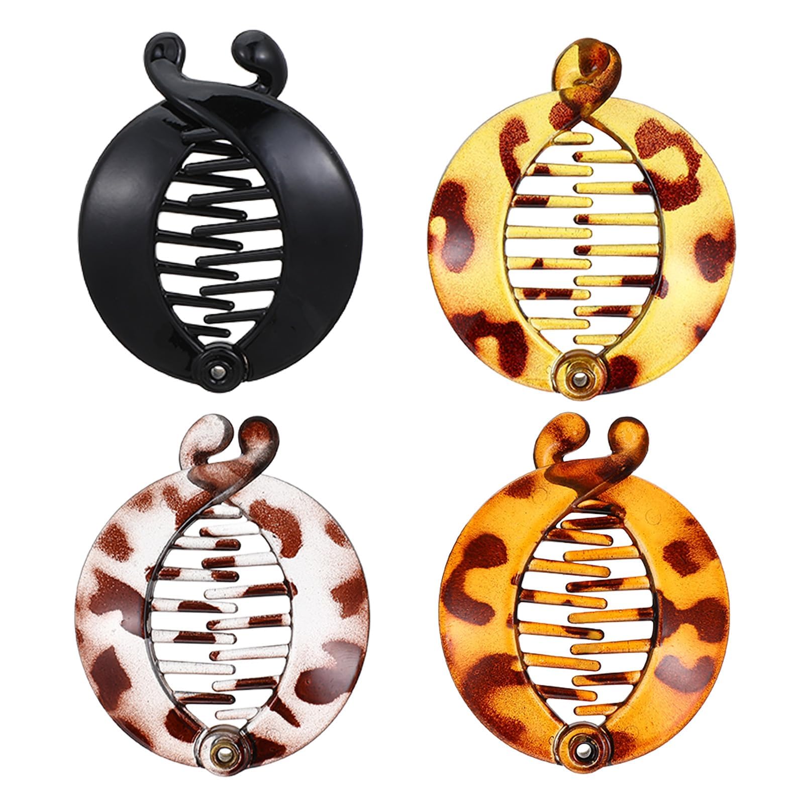 4Pcs Banana Clips For Thin Hair, Banana Clips For Women, Set For Fine Hair, Stylish Accessories For Daily Styling (Assorted Colo