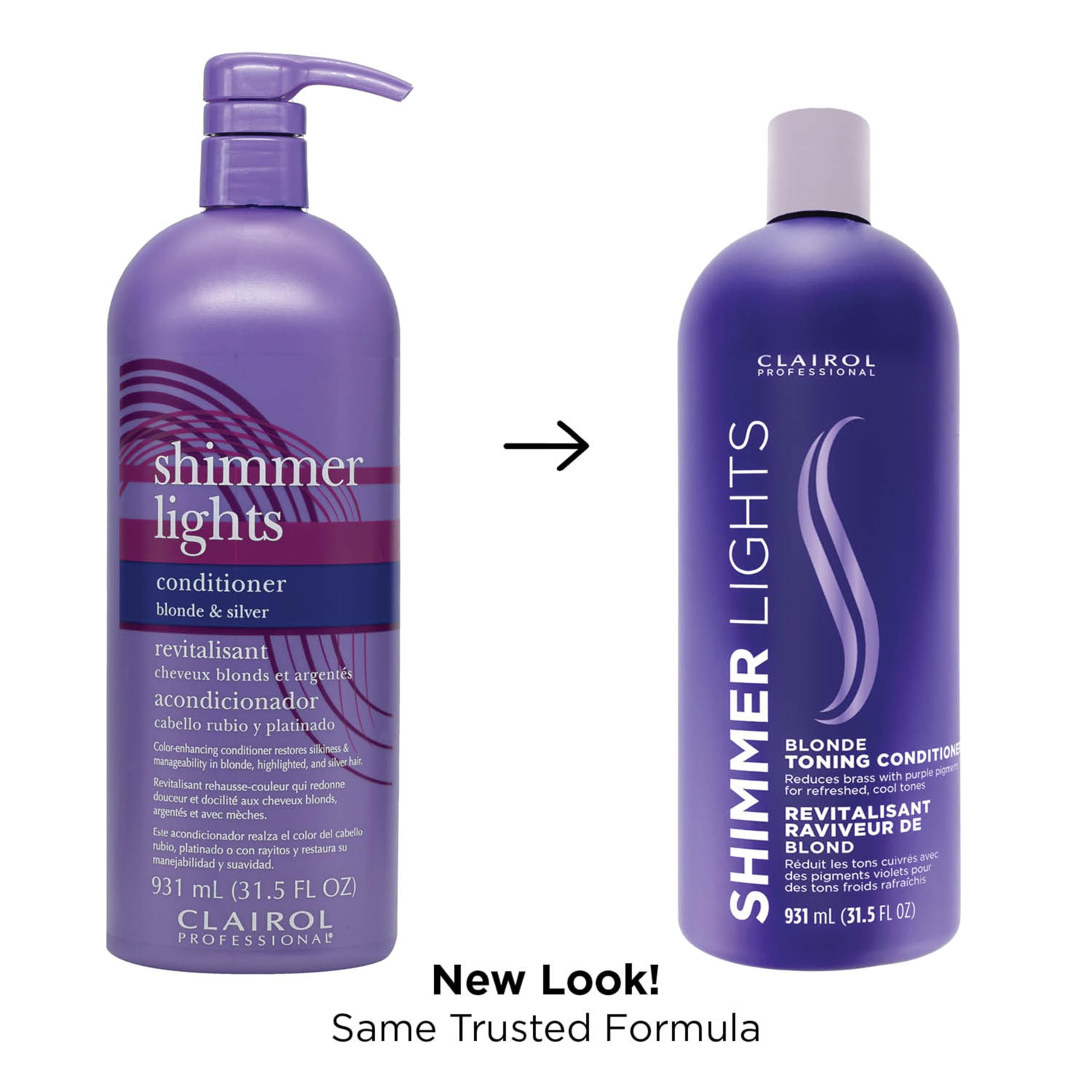 Clairol Professional Shimmer Lights Purple Conditioner, 31.5 Fl. Oz Neutralizes Brass & Yellow Tones For Blonde, Silver, Gray &