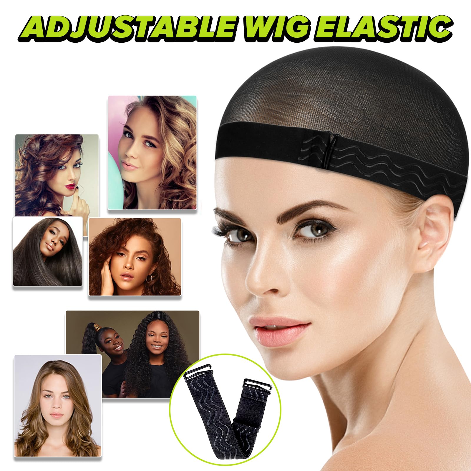 Divina Vitae 5Pcs Elastic Bands For Wig, Adjustable Wig Band With Removable Buckles, Wig Bands No Slip Wig Band For Glueless Wig