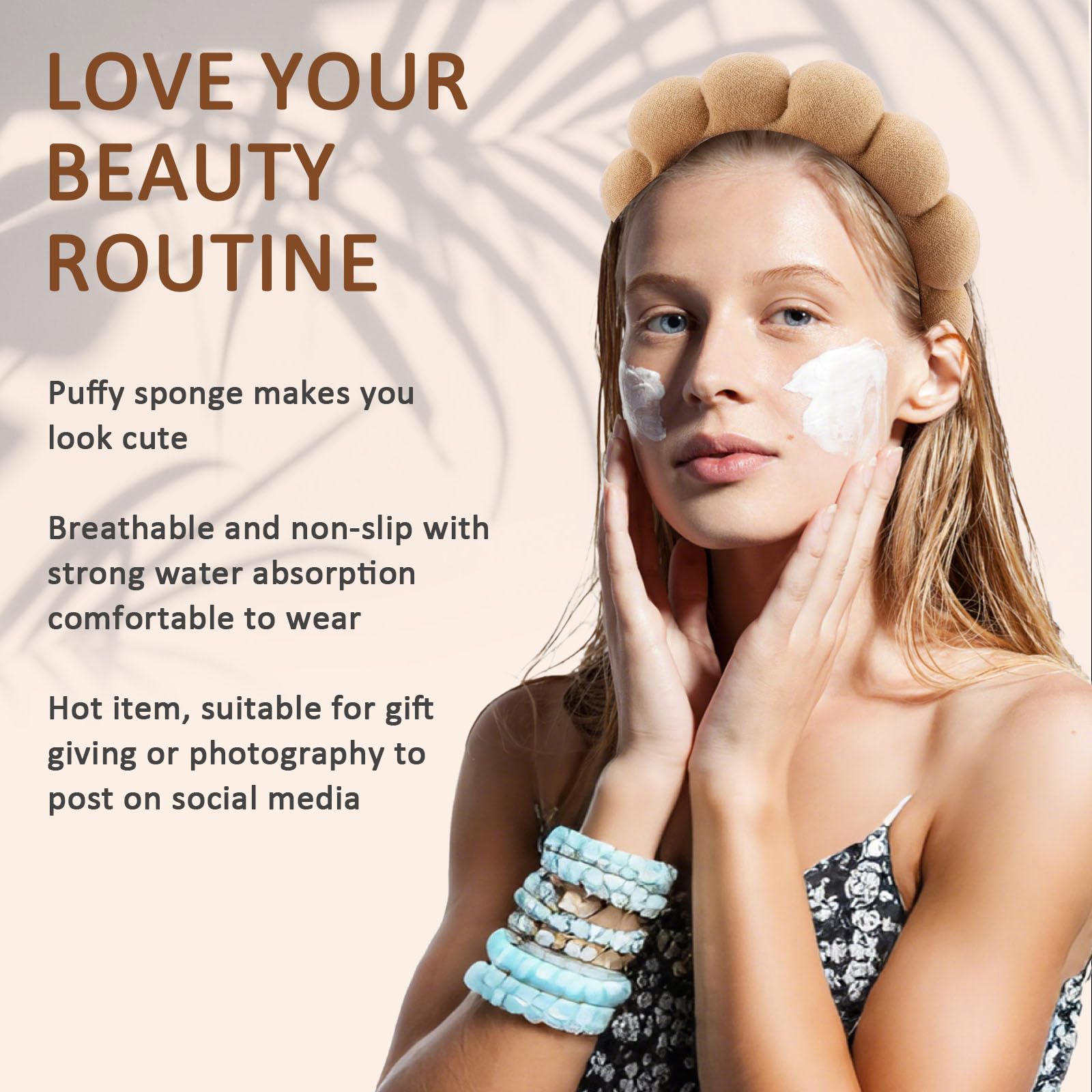 Canitor 4 PCS Spa Headband Gifts for Women Skincare Makeup Face Wash Skin Self Care Make Up Cute Preppy Teen Girl Trendy Stuff A