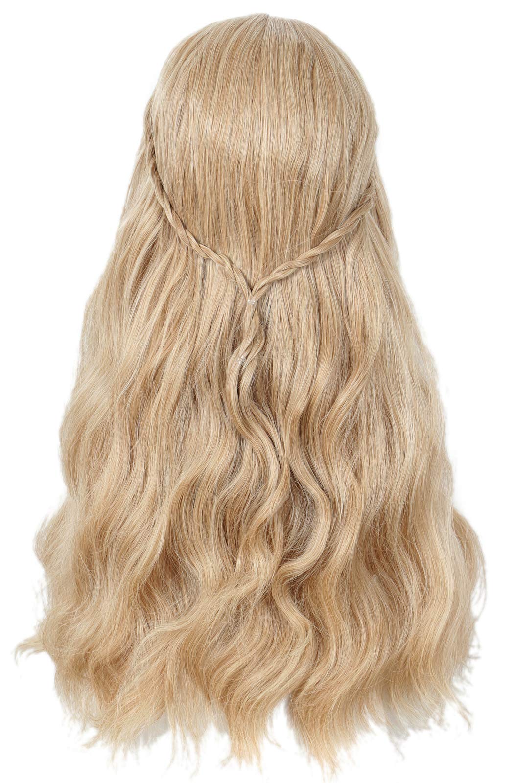 Linfairy 70S Long Blonde Wavy Costume Wig for Women - Fiber Material, 1 Count, Perfect for Halloween and Cosplay Parties