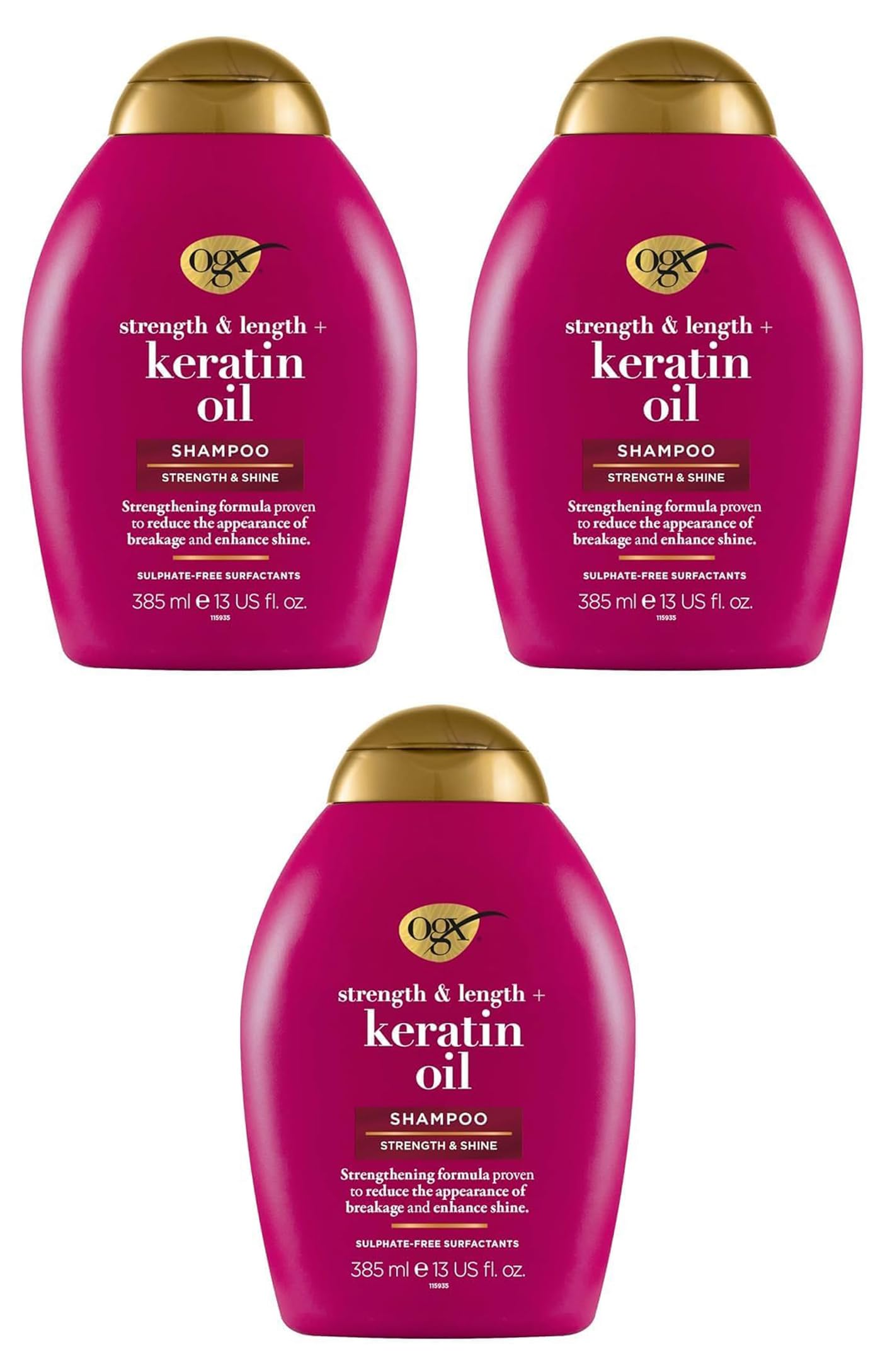 Ogx Strength & Length + Keratin Oil Fortifying Anti-Frizz Shampoo For Damaged Hair & Split Ends, With Keratin Proteins & Argan O