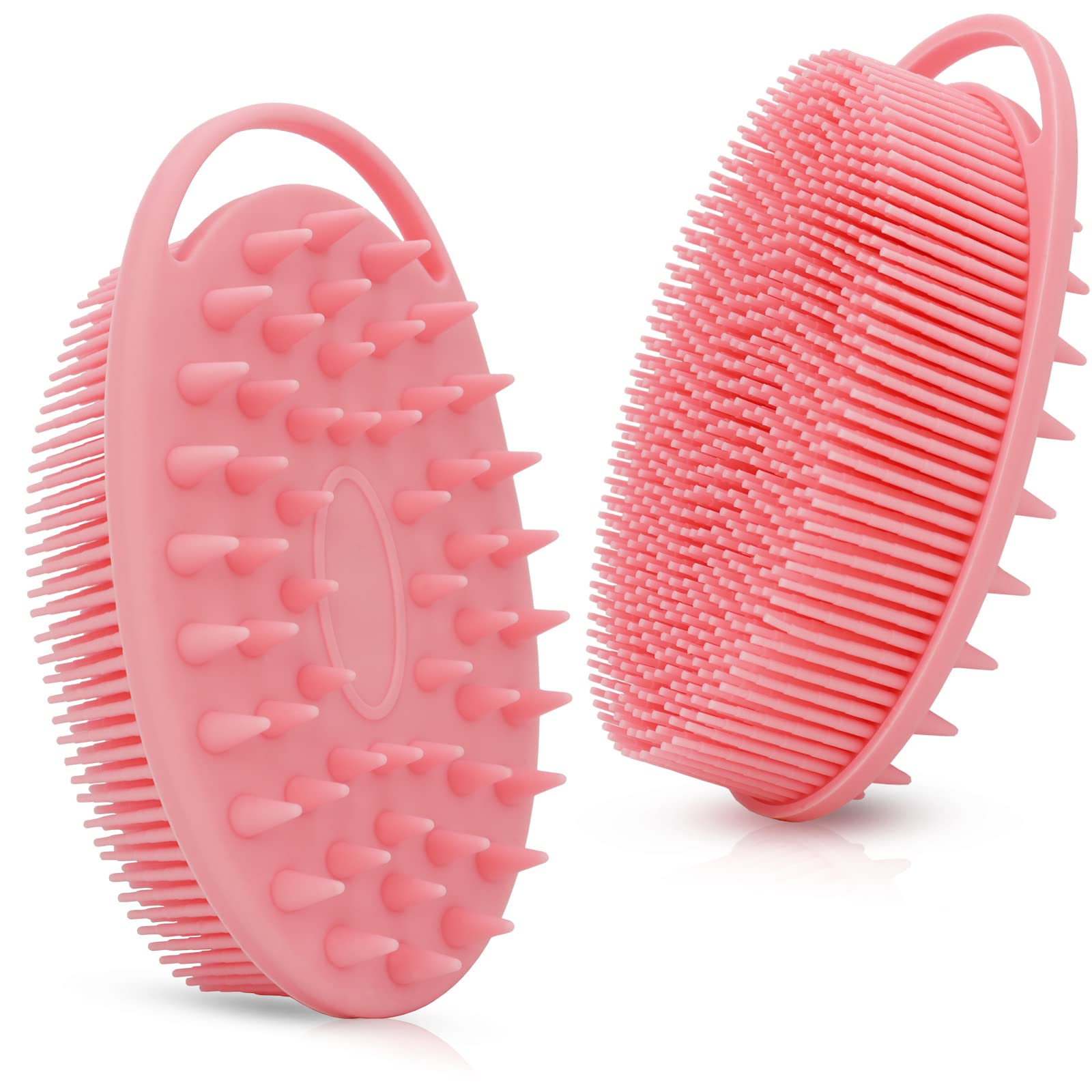 Upgrade 2 In 1 Bath And Shampoo Body Brush, Silicone Exfoliating Body Scrubber For Use In Shower, Premium Silicone Loofah, Head