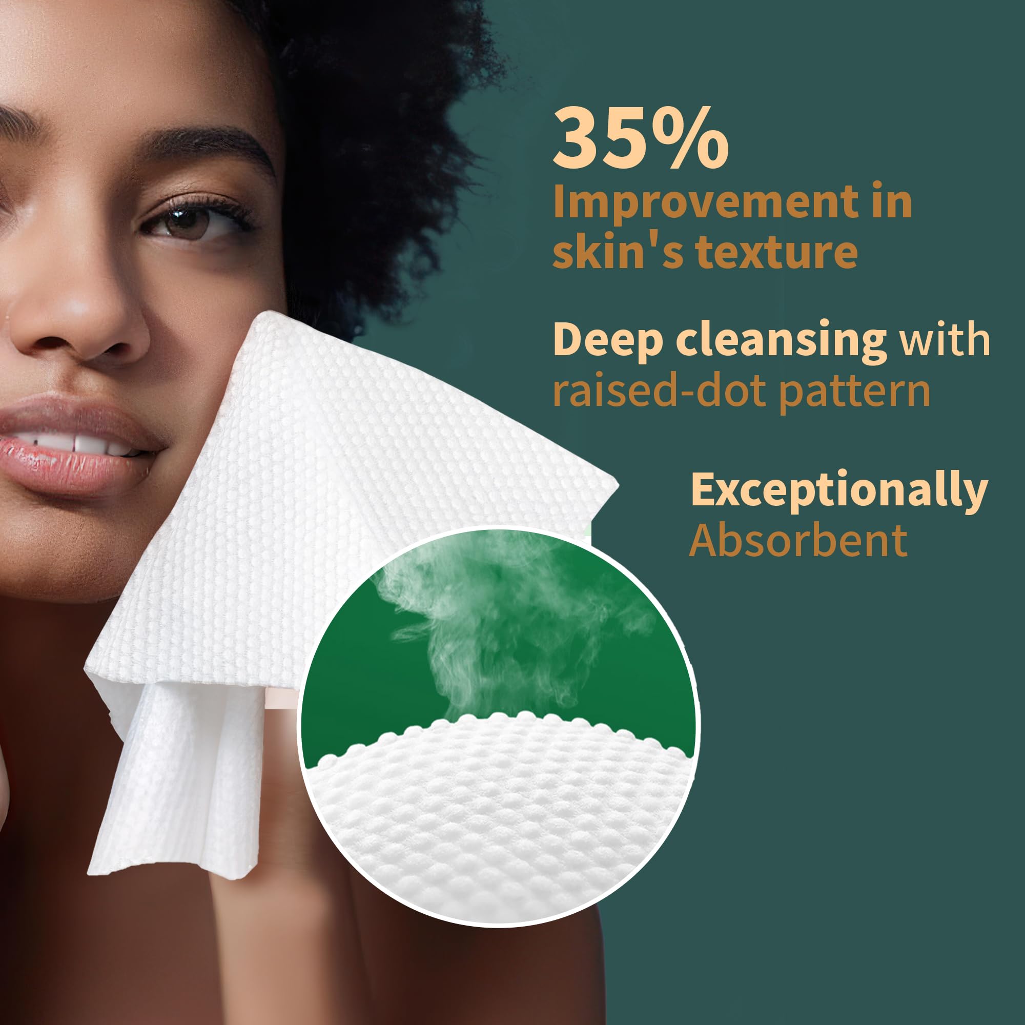 Ourmed Life Disposable Face Towels, Clean Facial Wash Cloth Without Lint, Biodegradable Cleansing Dry Wipes, Skincare And Makeup