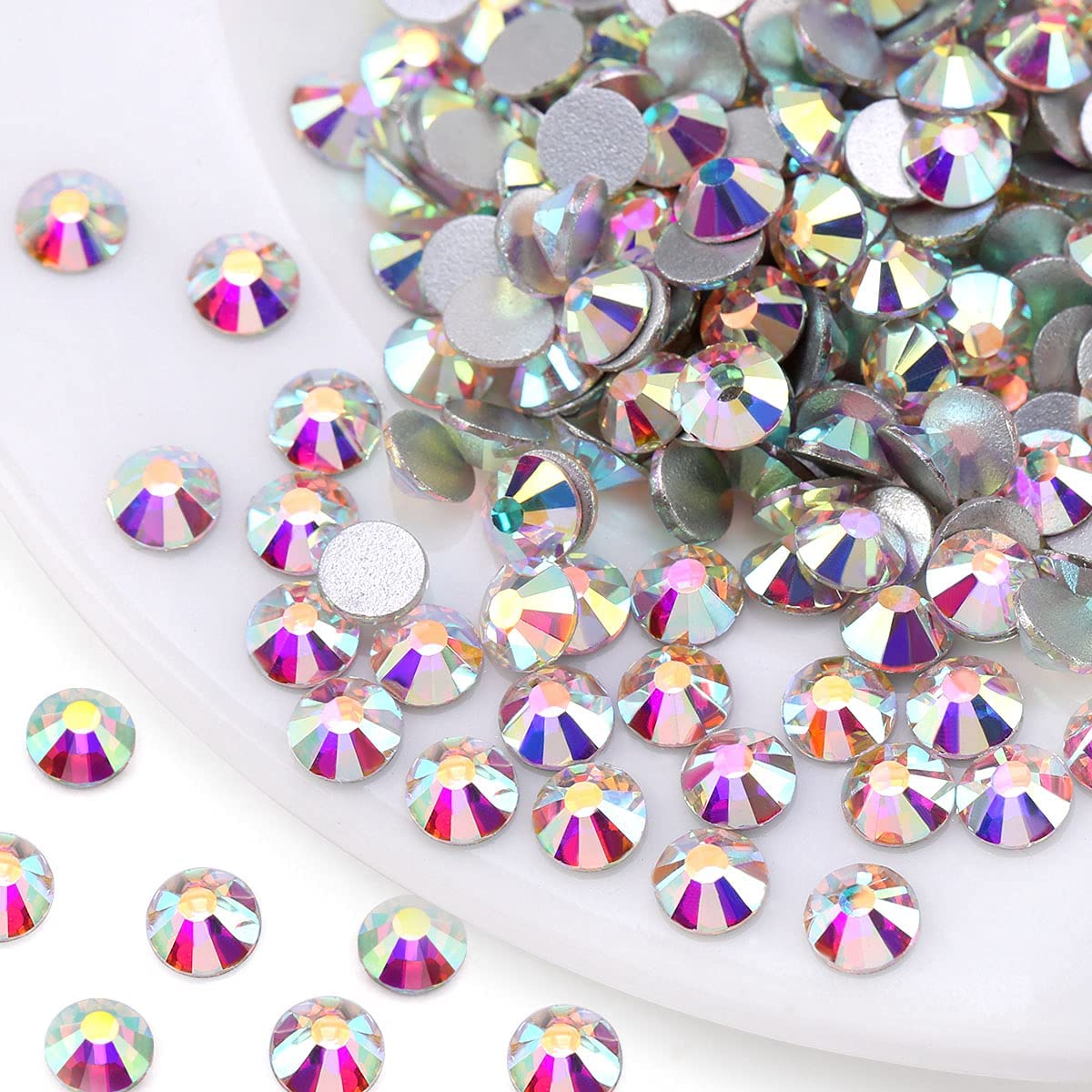 Novani Rhinestones 3000Pcs Flatback Crystal Round Loose Gemstones Glass Rhinestones For Crafts Makeup Nail Art Clothes Shoes Diy