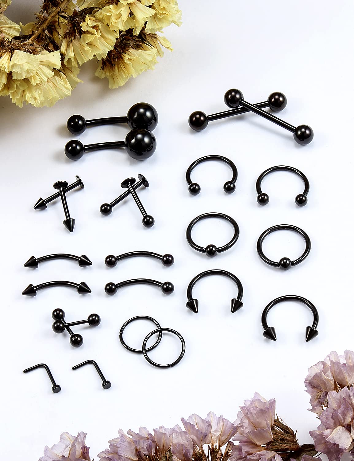 Vsnnsns Piercing Kit 316L Surgical Steel Body Jewelry Piercing Kit with 12G 14G 16G 18G 20G Piercing Needles Use for Nose Septum