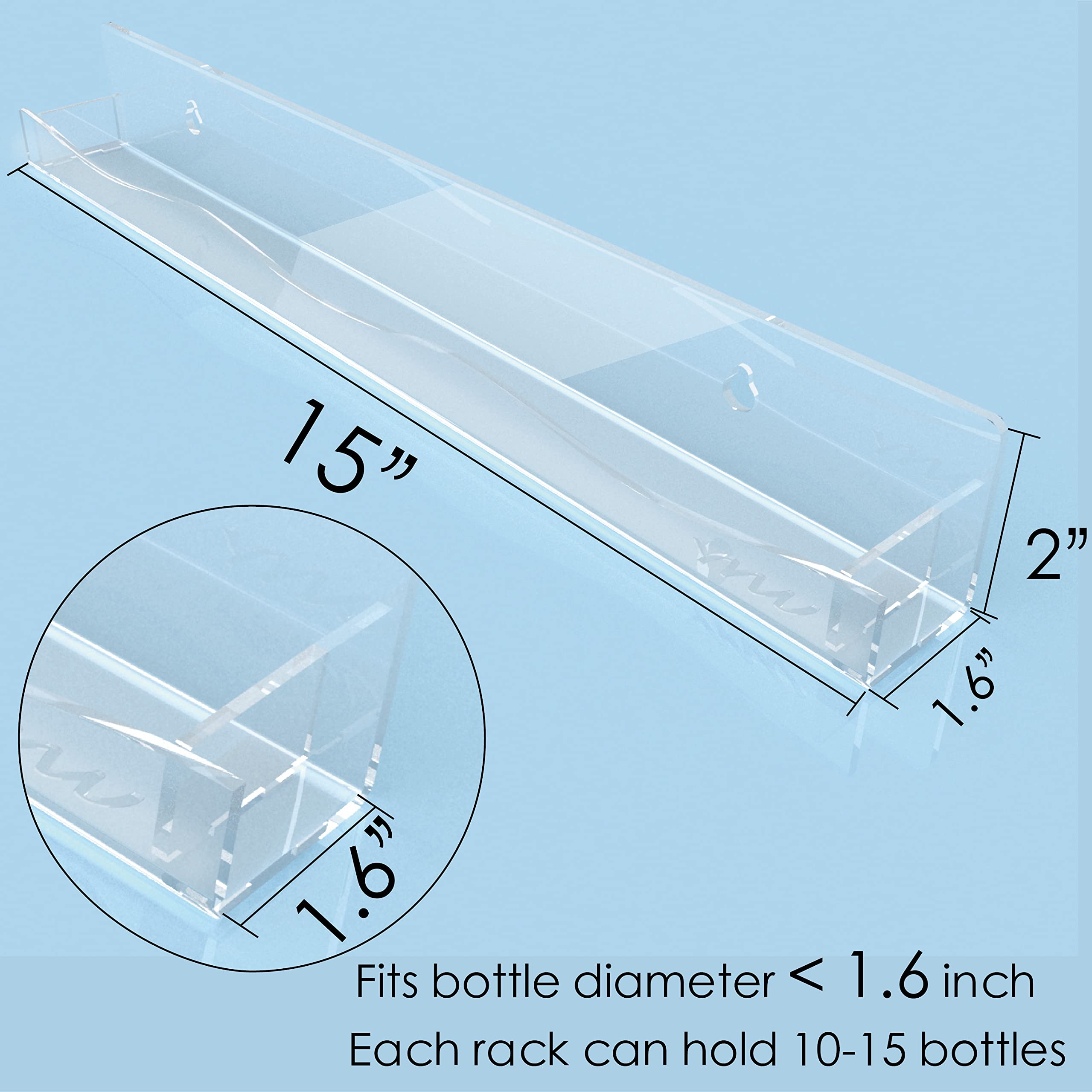 Ymvv Clear Acrylic Nail Polish Rack Wall Mounted Shelf,6 Pack Organizer With Unique Wavy Lines,Nail Supplies For Techs,Great Dis