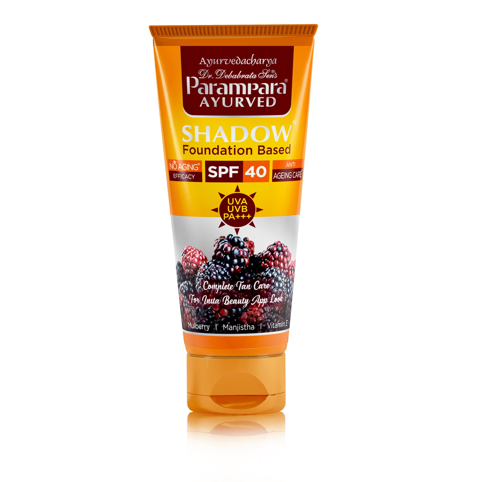 Parampara Ayurved Sunscreen Cream Spf 40 Pa +++ Uva Uvb Broad Spectrum Protection For Face & Body | Shadow Foundation Based | Su