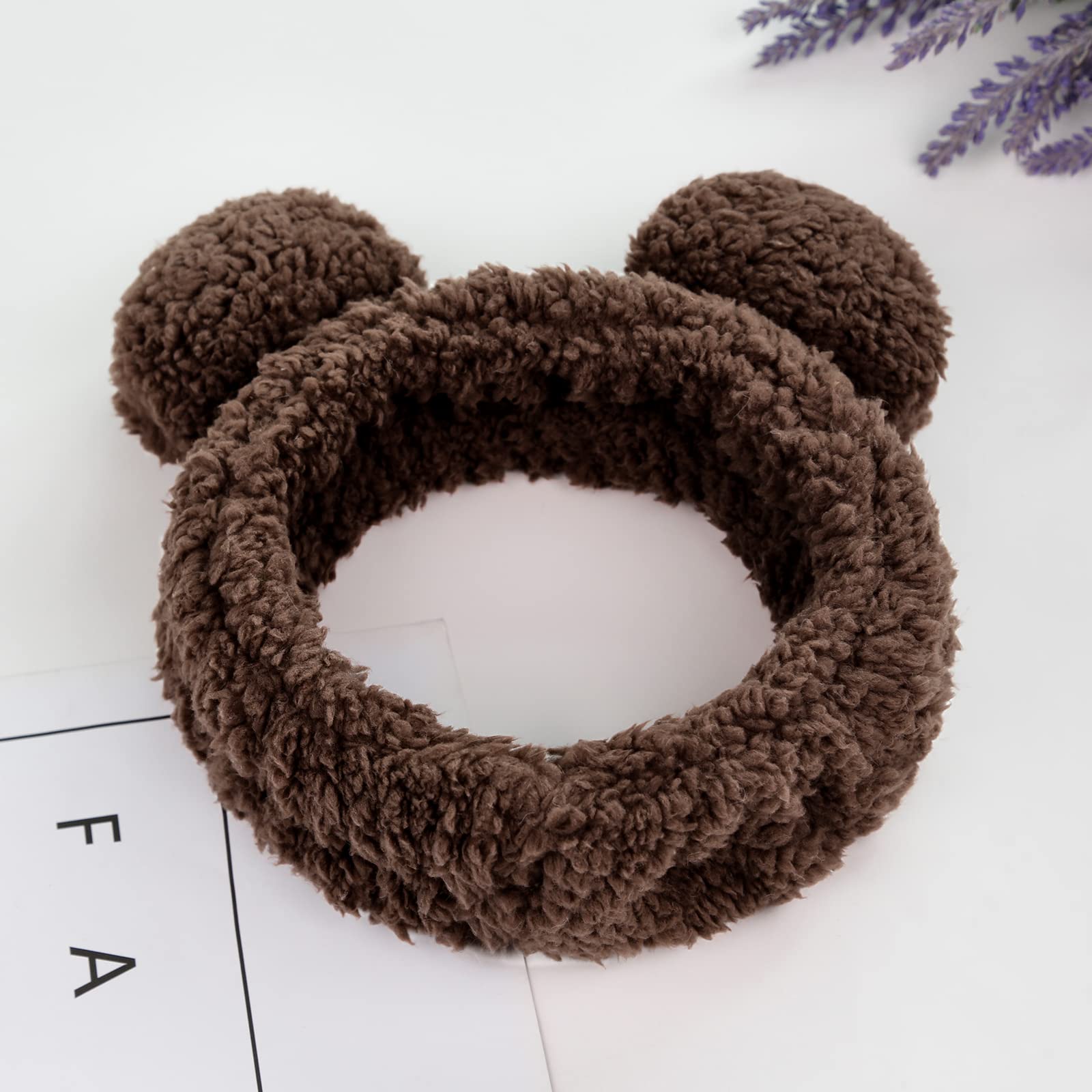Huachi Spa Headbands For Women Girls Face Washing Makeup Cute Bear Ears Hair Bands Korean Elastic Fluffy Beauty Accessories, Bro