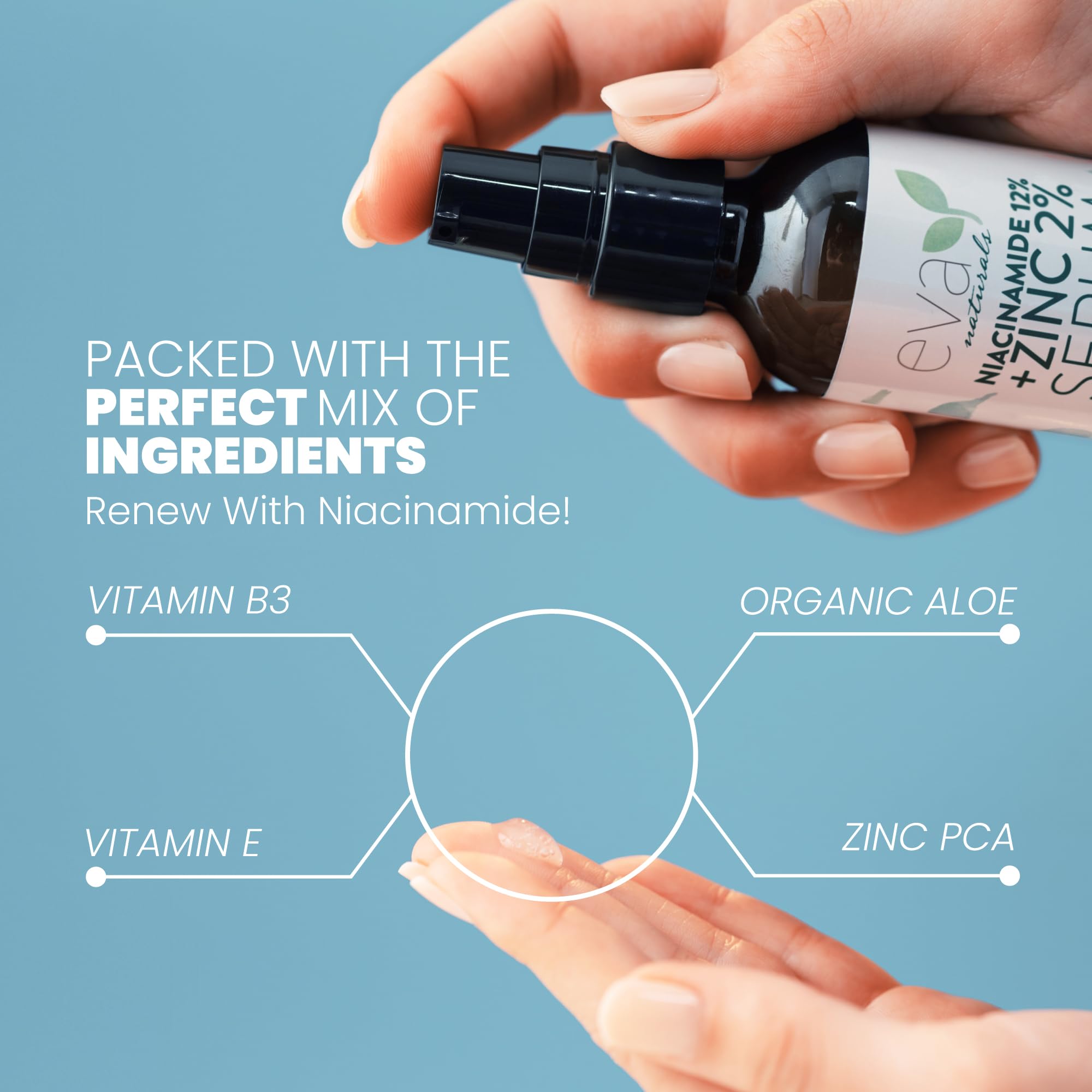 Niacinamide Serum For Face - 12% Niacinamide & 2% Zinc Serum With Hyaluronic Acid - Pore Minimizer, Improve Dark Spots, Redness