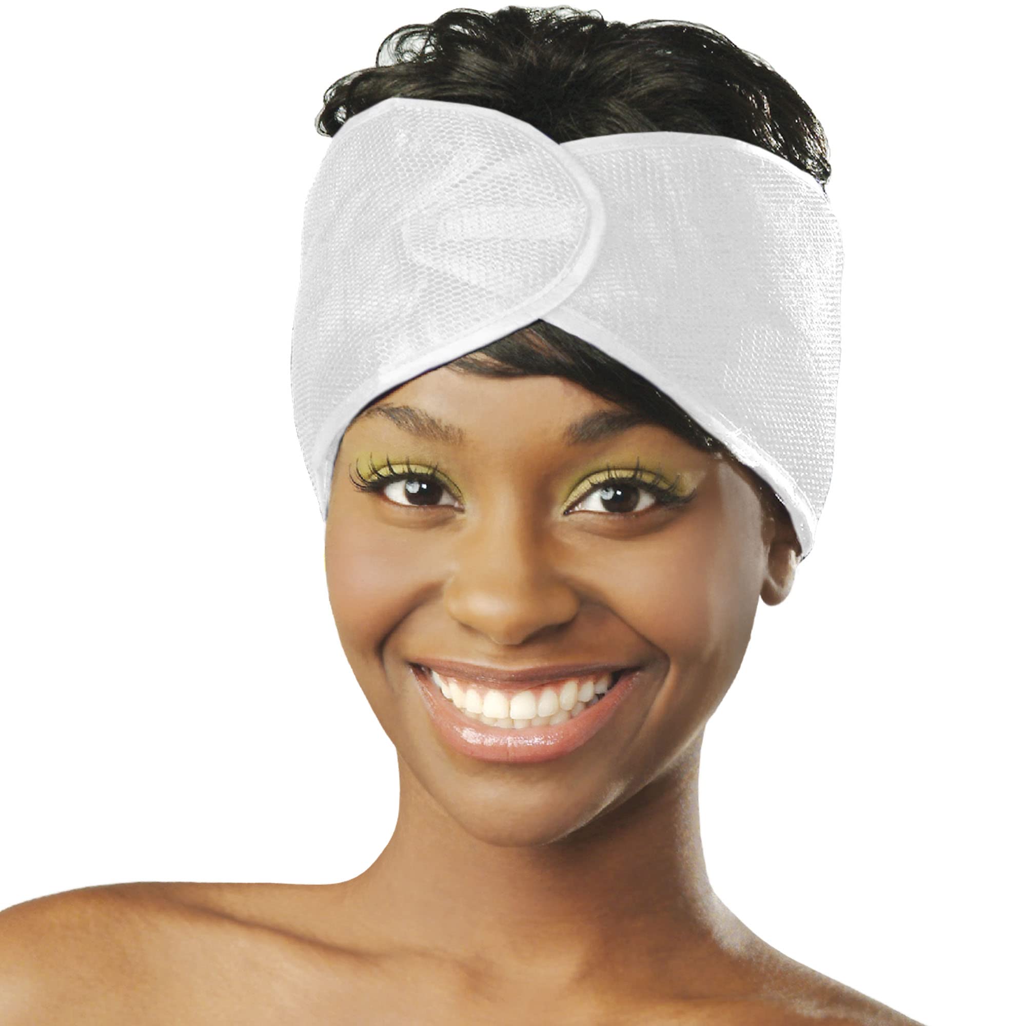 DONNA Argan Mesh Hair Wrap for Women - Black 1pc Silk Wrap (WHITE)