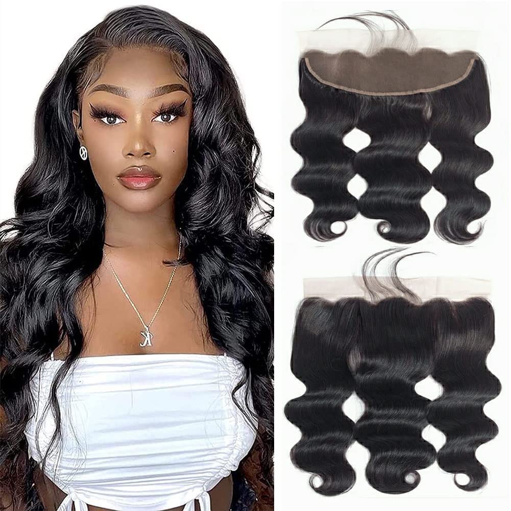 18 Inch 13x4 HD Lace Frontal Closure 100% Brazilian Virgin Human Hair Body Wave Ear to Ear Transparent Lace Frontal Pre Plucked