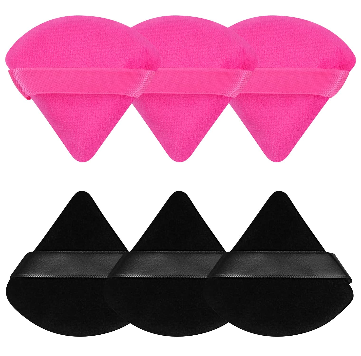 Pimoys 6 Pieces Powder Puff Face Soft Triangle Makeup Puff for Loose Powder Setting Powder, Velour Foundation Sponge Makeup Blen