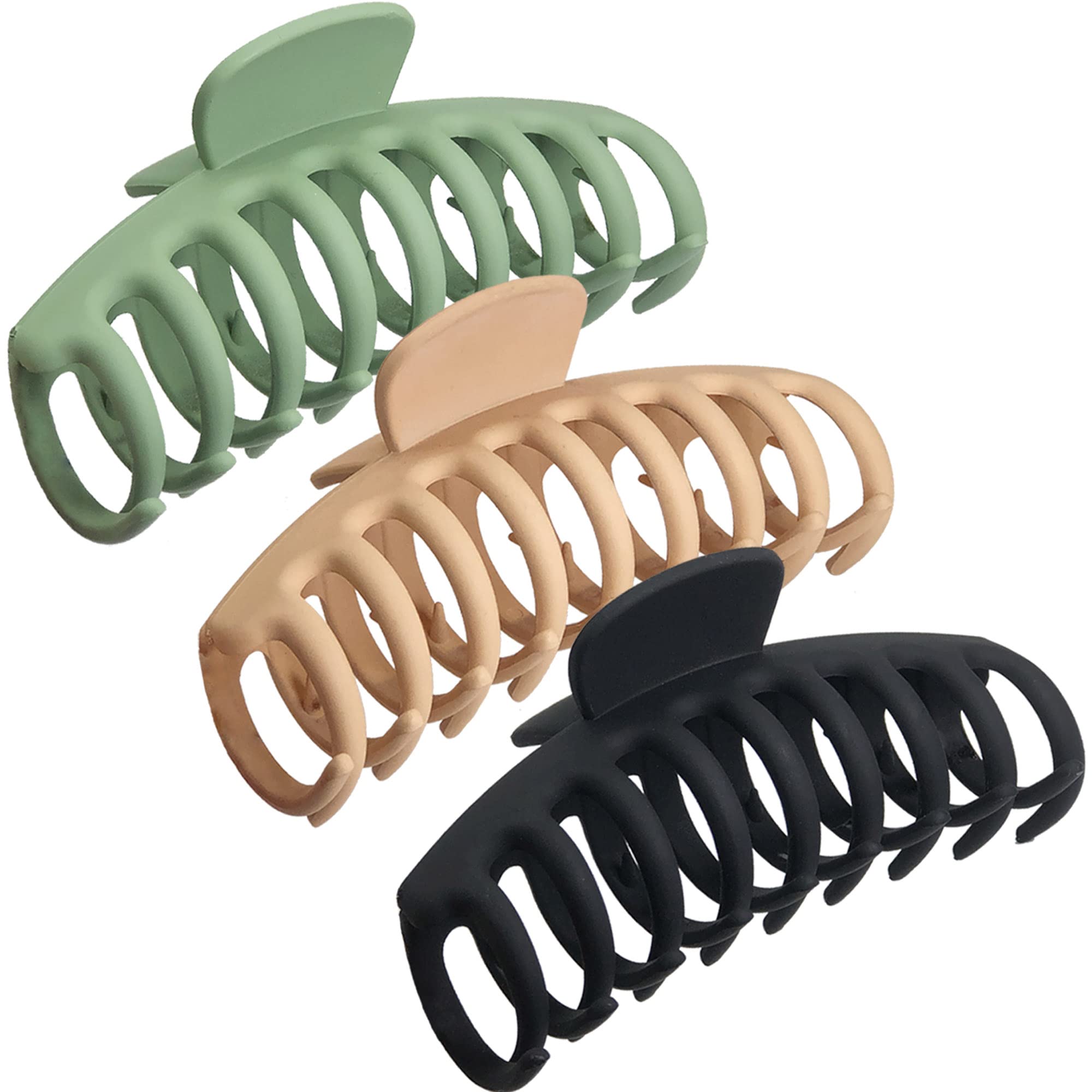 OWIIZI Big Hair Claw Clips for Women - 4.3'' Nonslip Jumbo Clips for Long, Thick Hair, Strong Hold Jaw Clamps for Styling Access