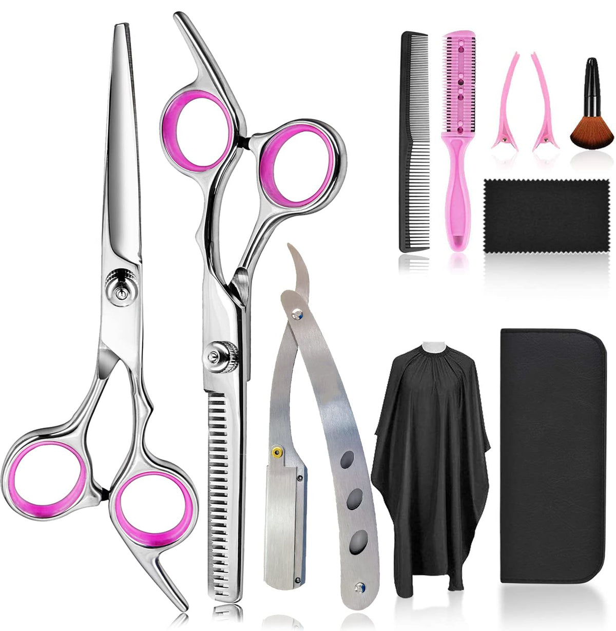 Hair Shears Thinning Scissors Set, Fcysy Professional 11 Hair Cutting Scissors Kit, Barber Scissors Hairdressing Texture Shears 
