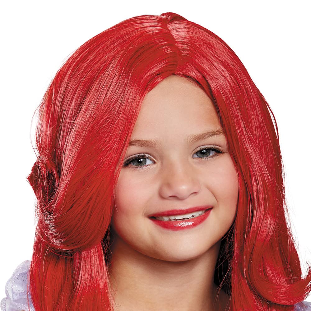 Disguise Disney Princess Ariel Little Mermaid Girls' Wig, Polypropylene, Red, One Size
