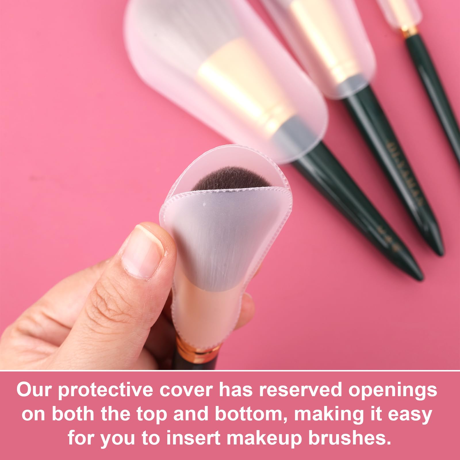 Tinoaly 20pcs Makeup Brush Covers - Clear Plastic Protective Sleeves, Dustproof & Waterproof, Travel & Daily Storage, Model L25024