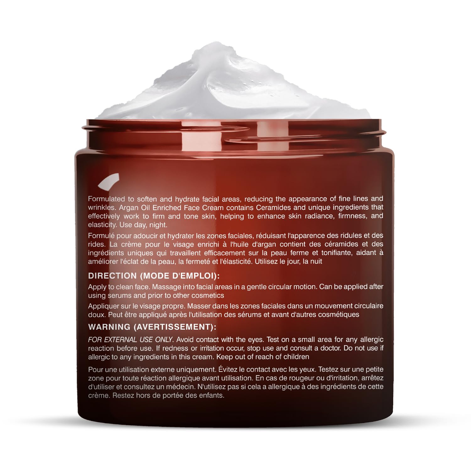 Majestic Pure Whipped Argan Oil Moisturizer Face Cream for Women & Men - With Vitamin E A, Collagen & Ceramides - Hydrates Dry S